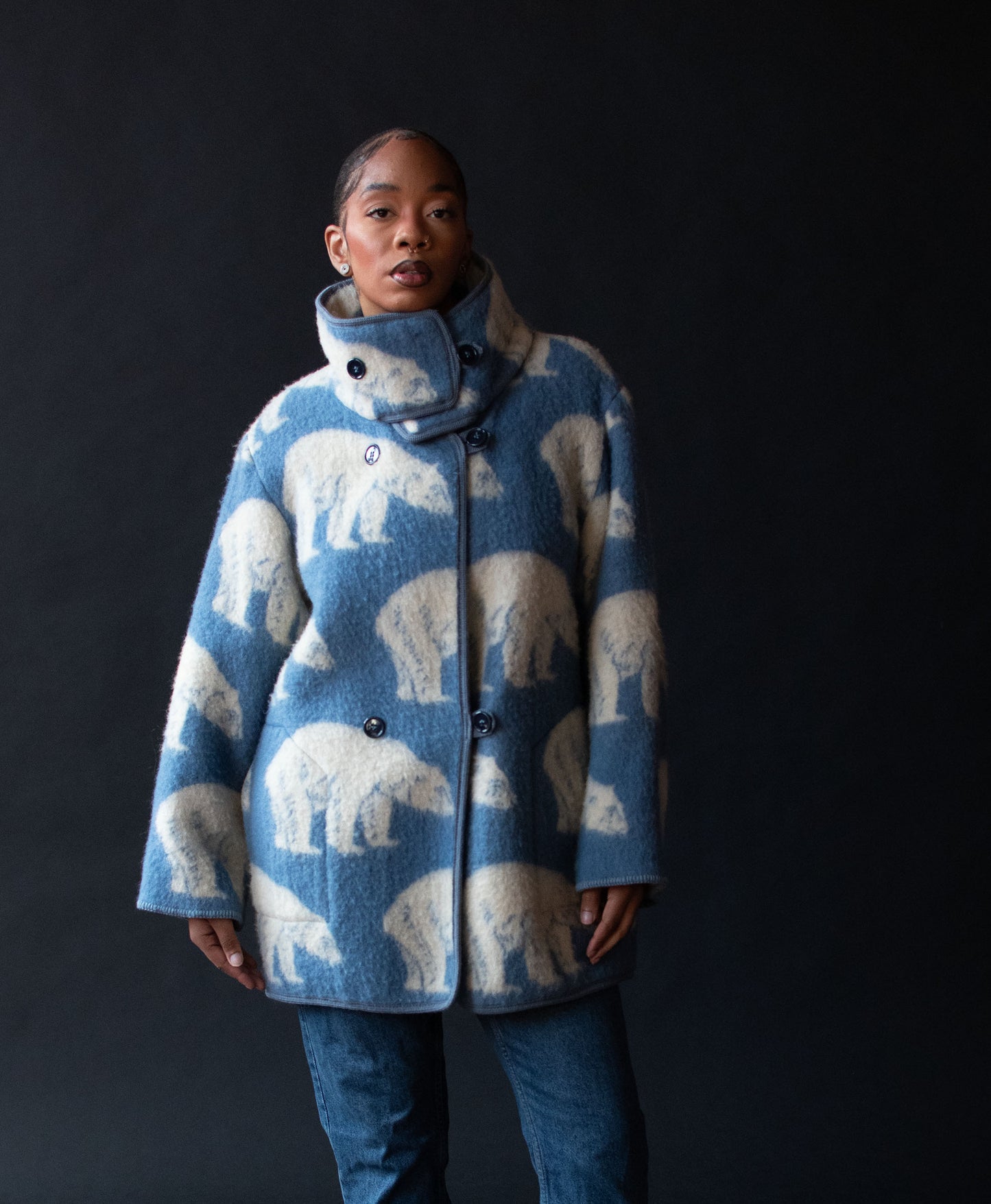Polar Bear Print Coat | Lillunn