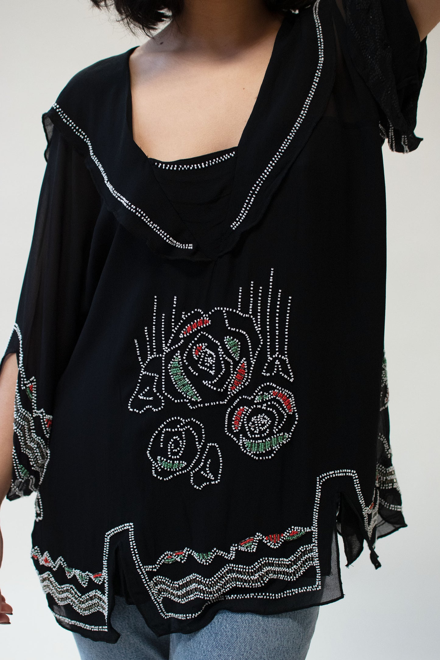 Beaded Chiffon Blouse | Anna Suit