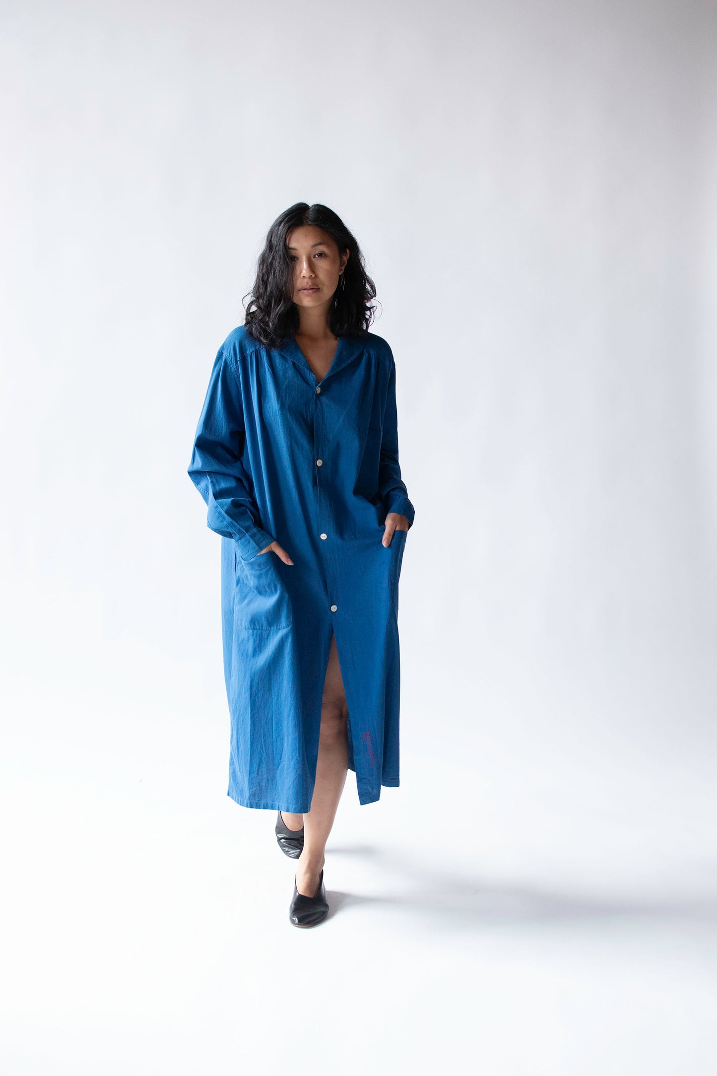 1930s Cobalt Smock Dress