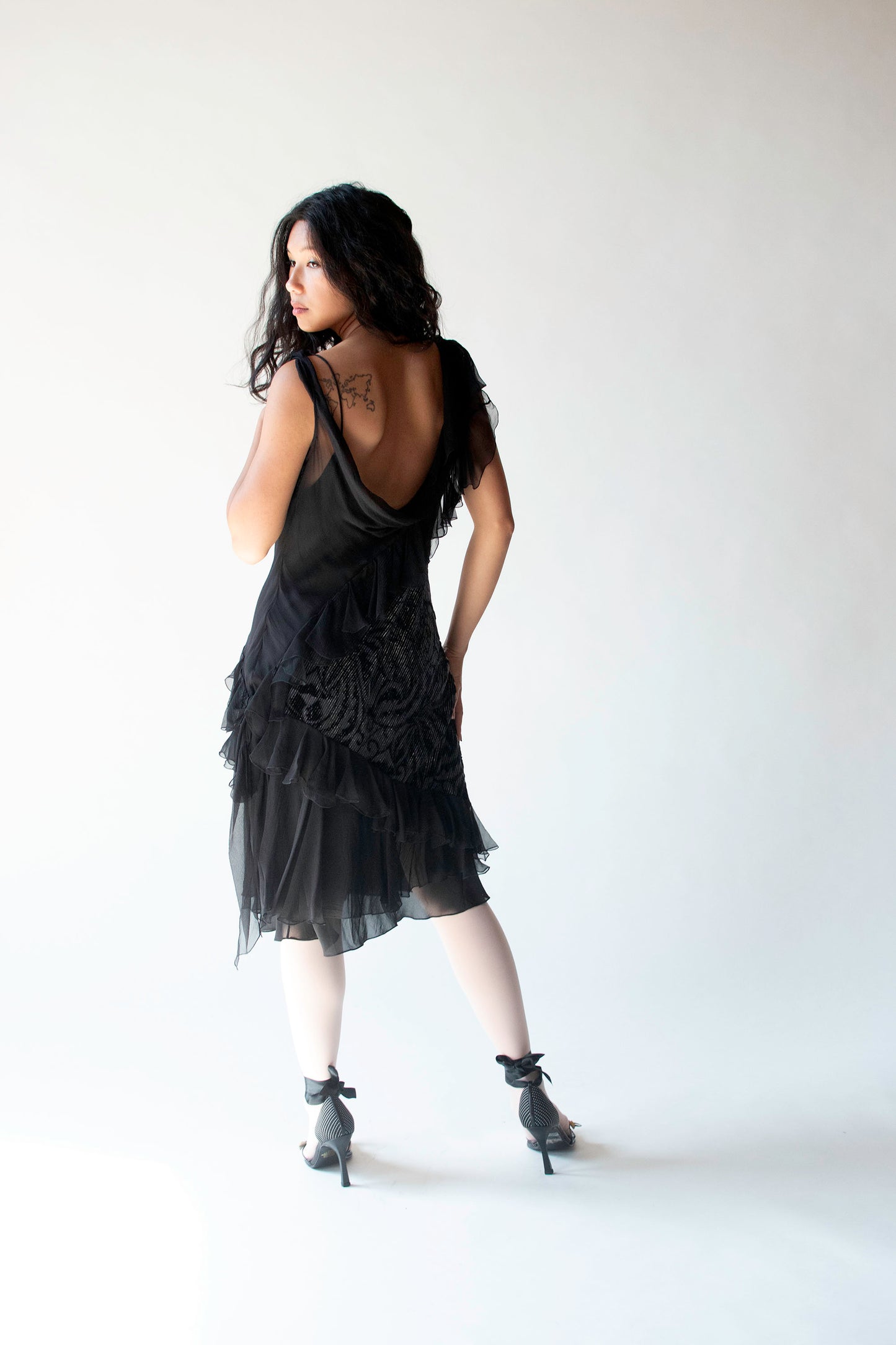 Black Chiffon Dress | John Galliano