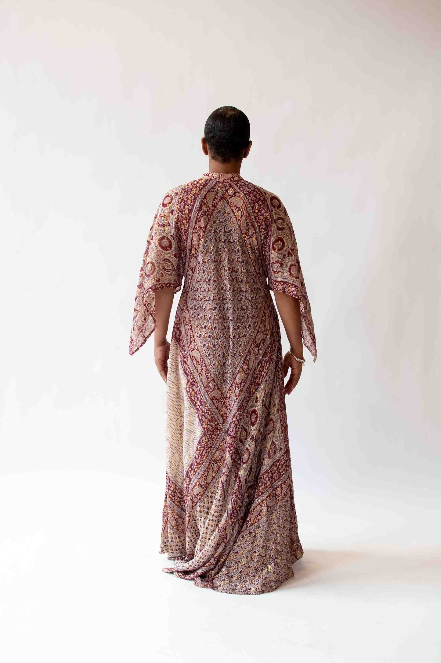 1970s Indian Gauze Lurex Caftan | Abraham and Straus