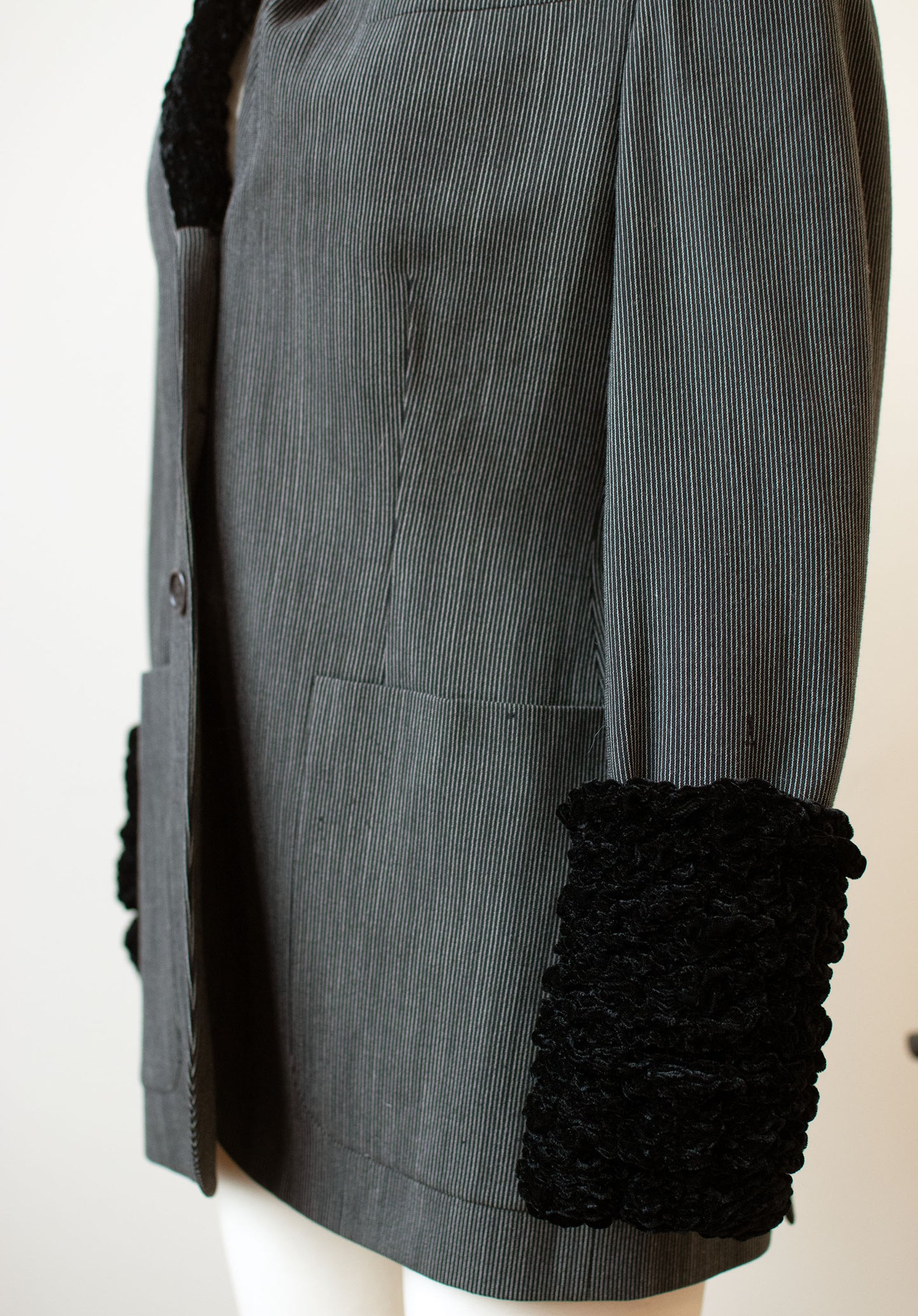 Gray Jacket w/ Chenille Trim | Romeo Gigli