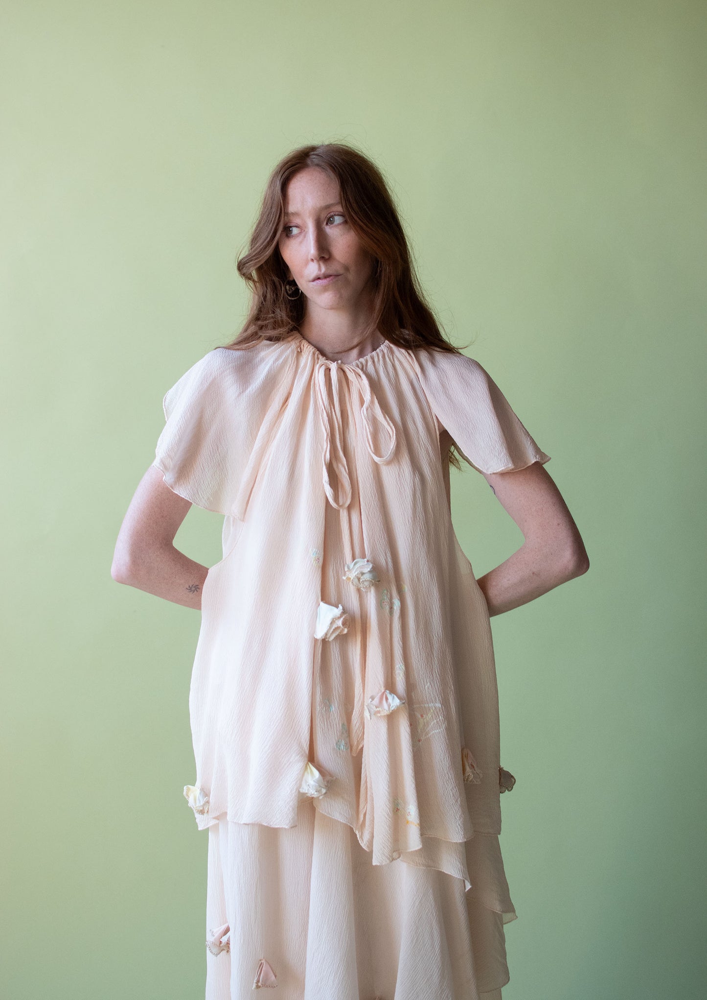 1970s Painted Chiffon Dress Set | Bobolocon