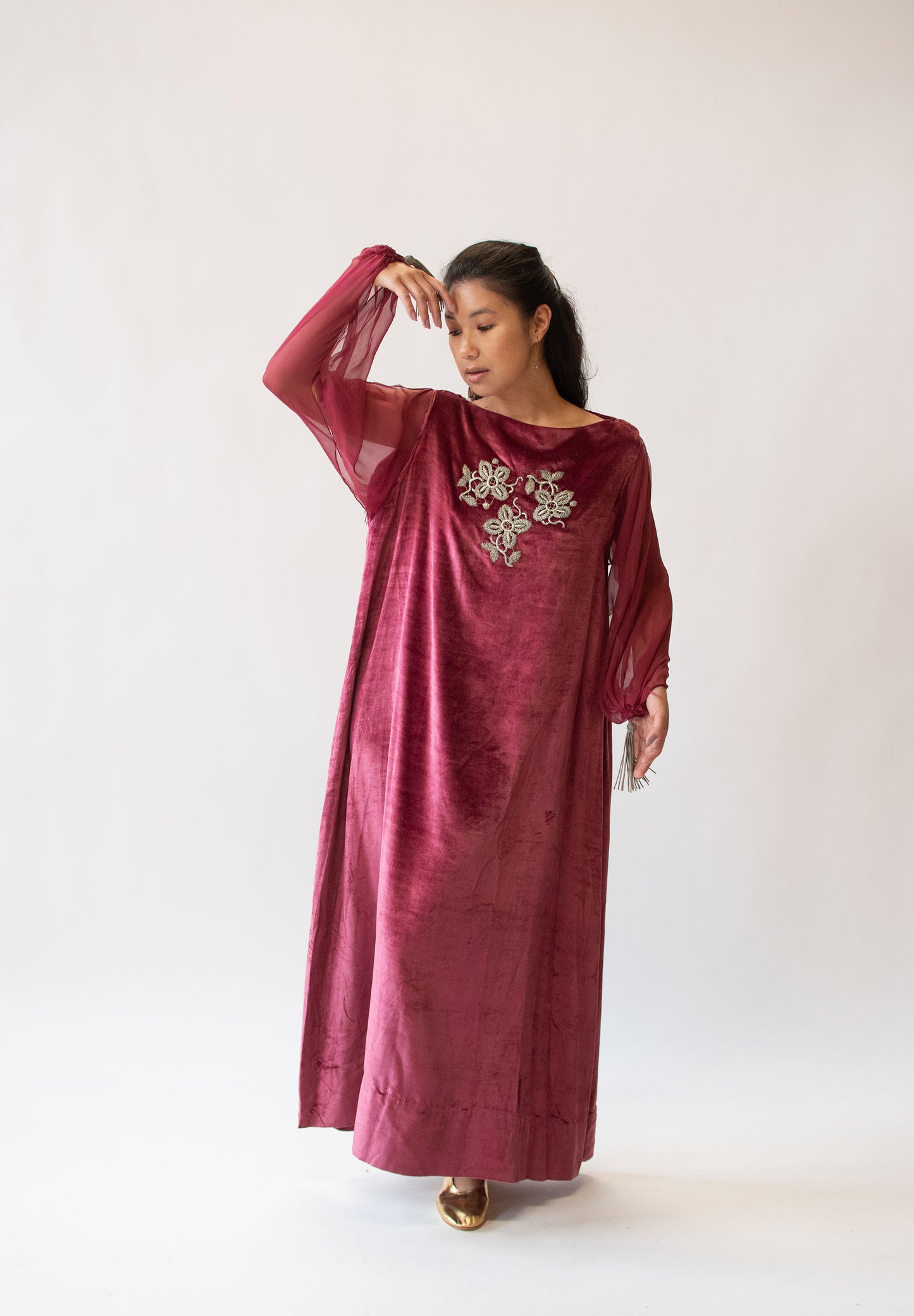 1920s Panne Velvet Dress