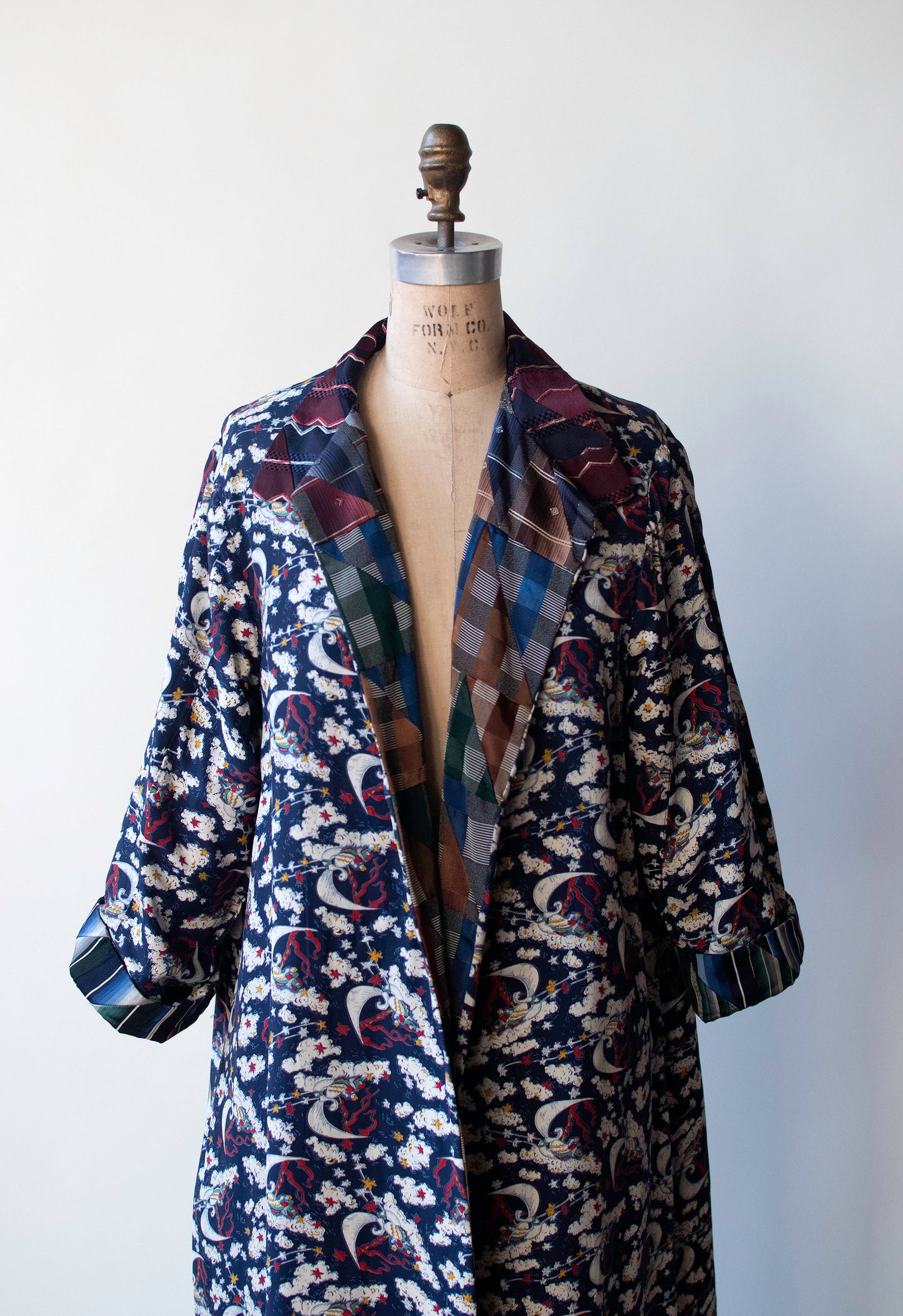 Bespoke Patchwork Tie / Celestial print Coat