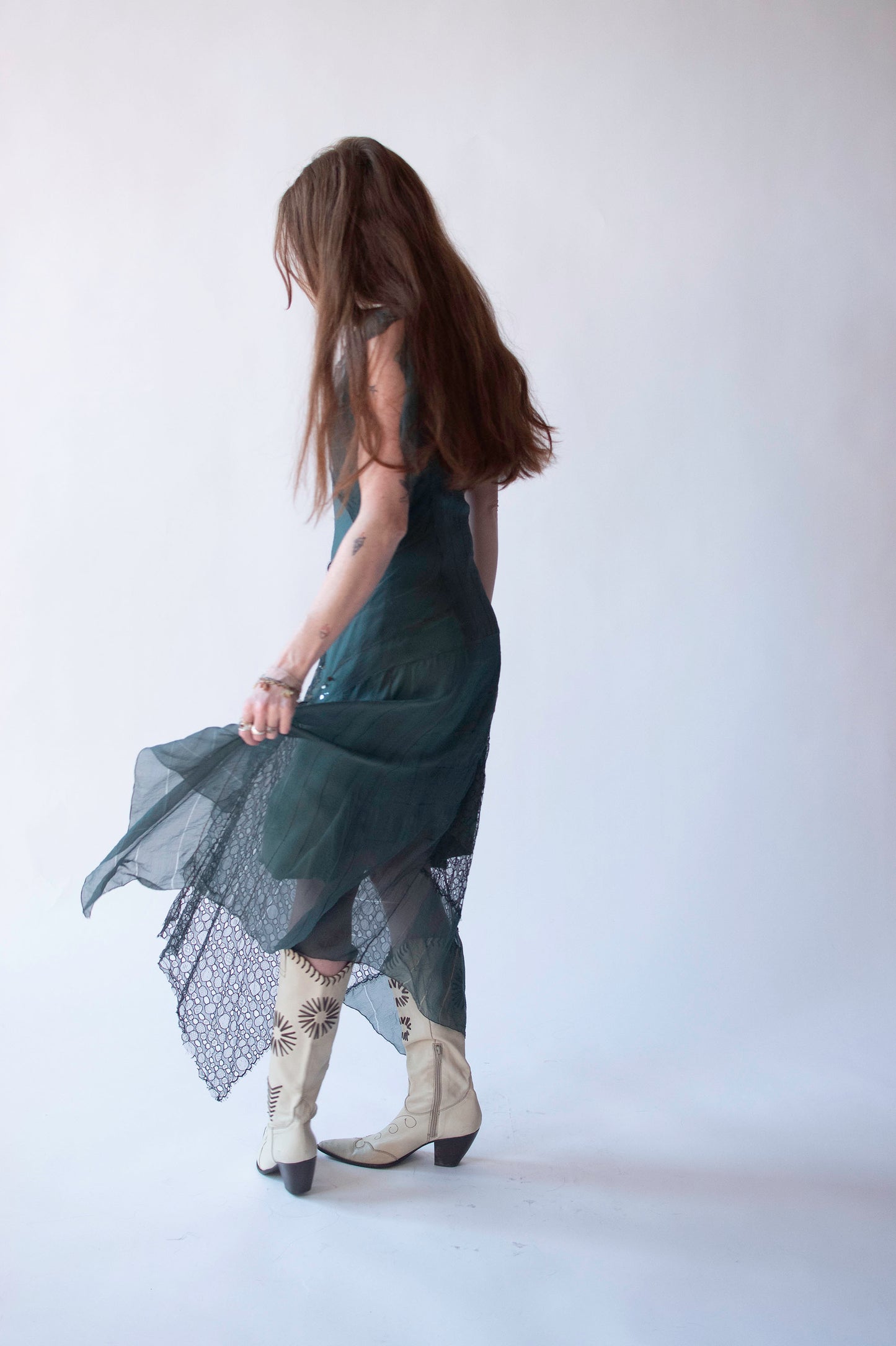 Teal Chiffon Dress | Rozae Nichols
