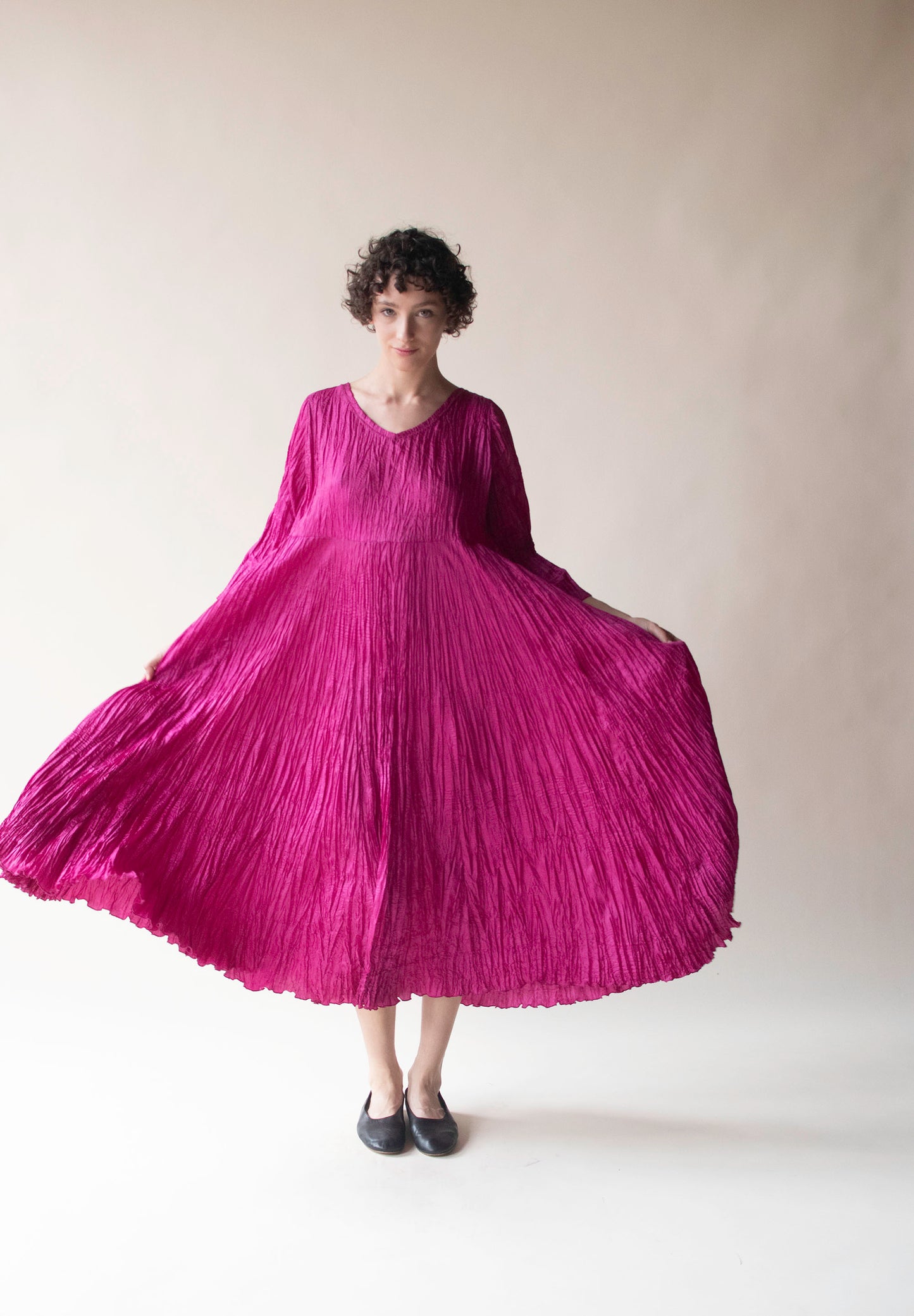 Magenta Plisse Dress | Ray Harris