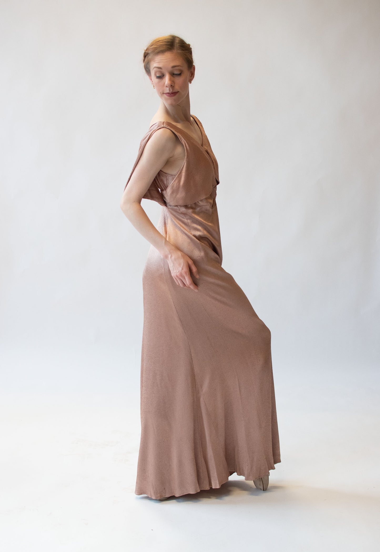 1930s Hammered Satin Gown