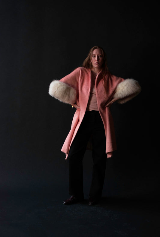 1960s Bubblegum Pink Mohair Coat