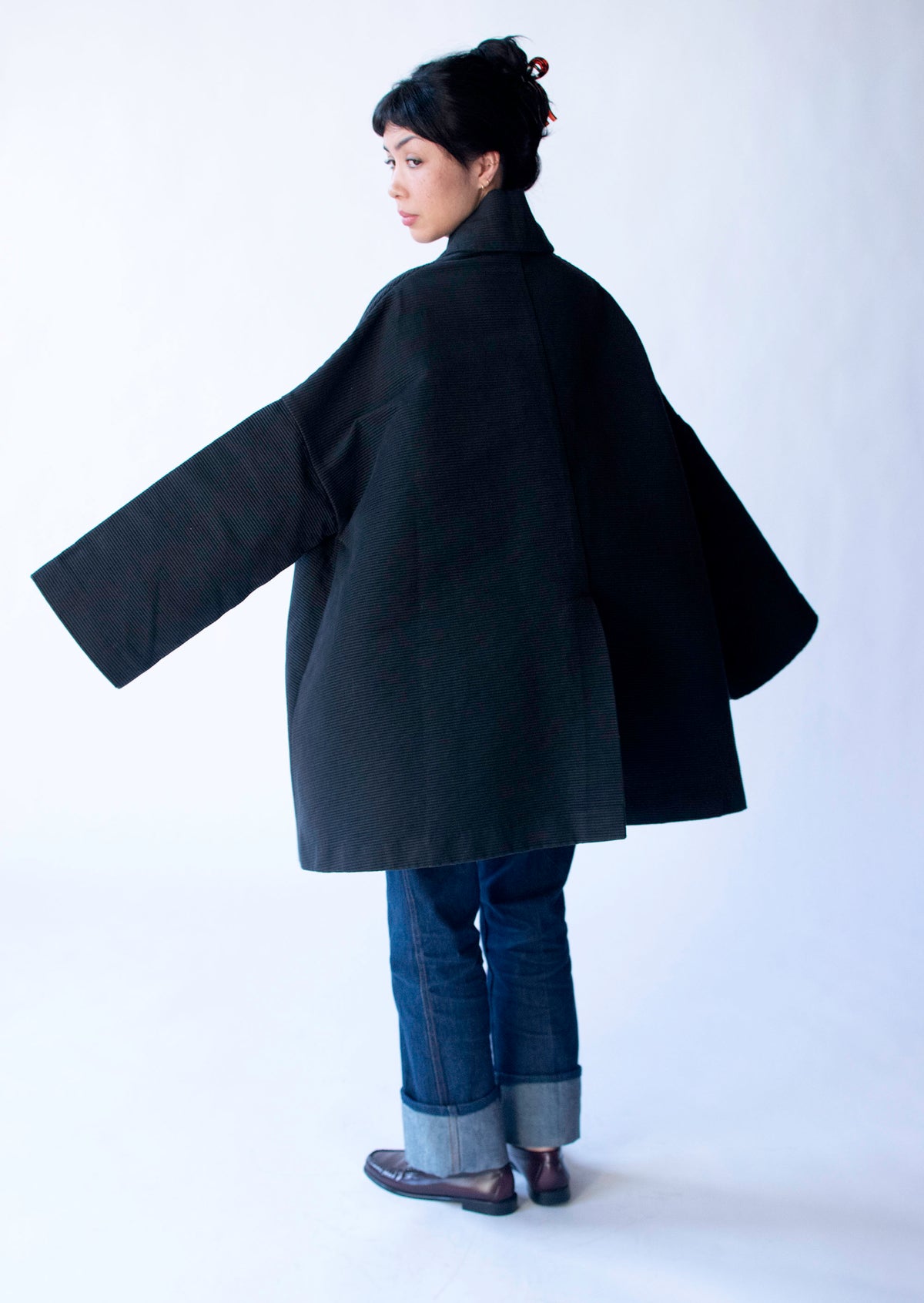 Sculptural Slate Gray Coat | Romeo Gigli FW 1991