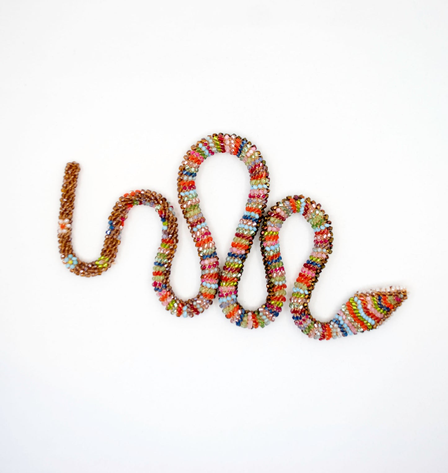 Bead Crochet Snake | Rainbow Flower