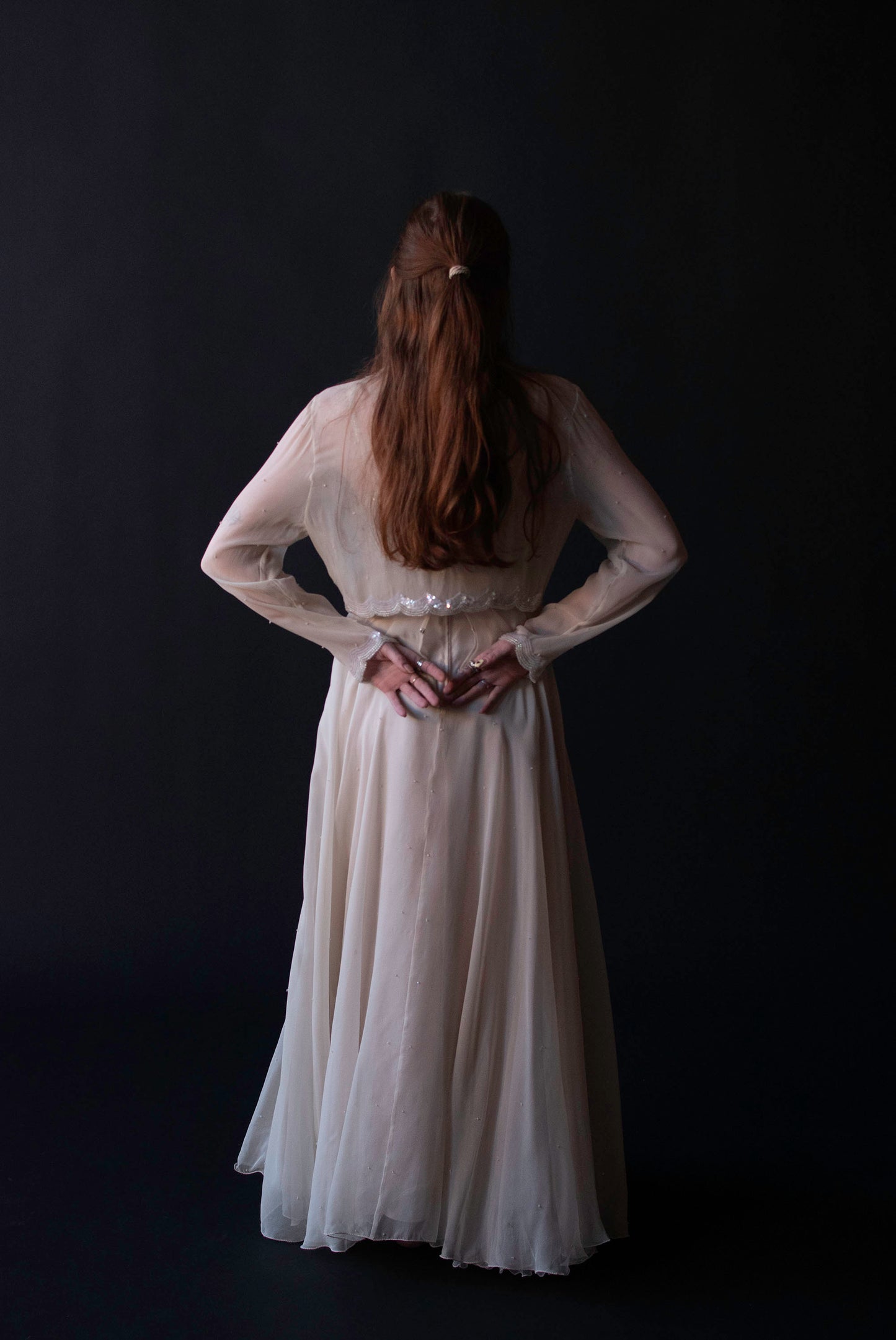 Chiffon Dress w/ Sequins | Judith Ann