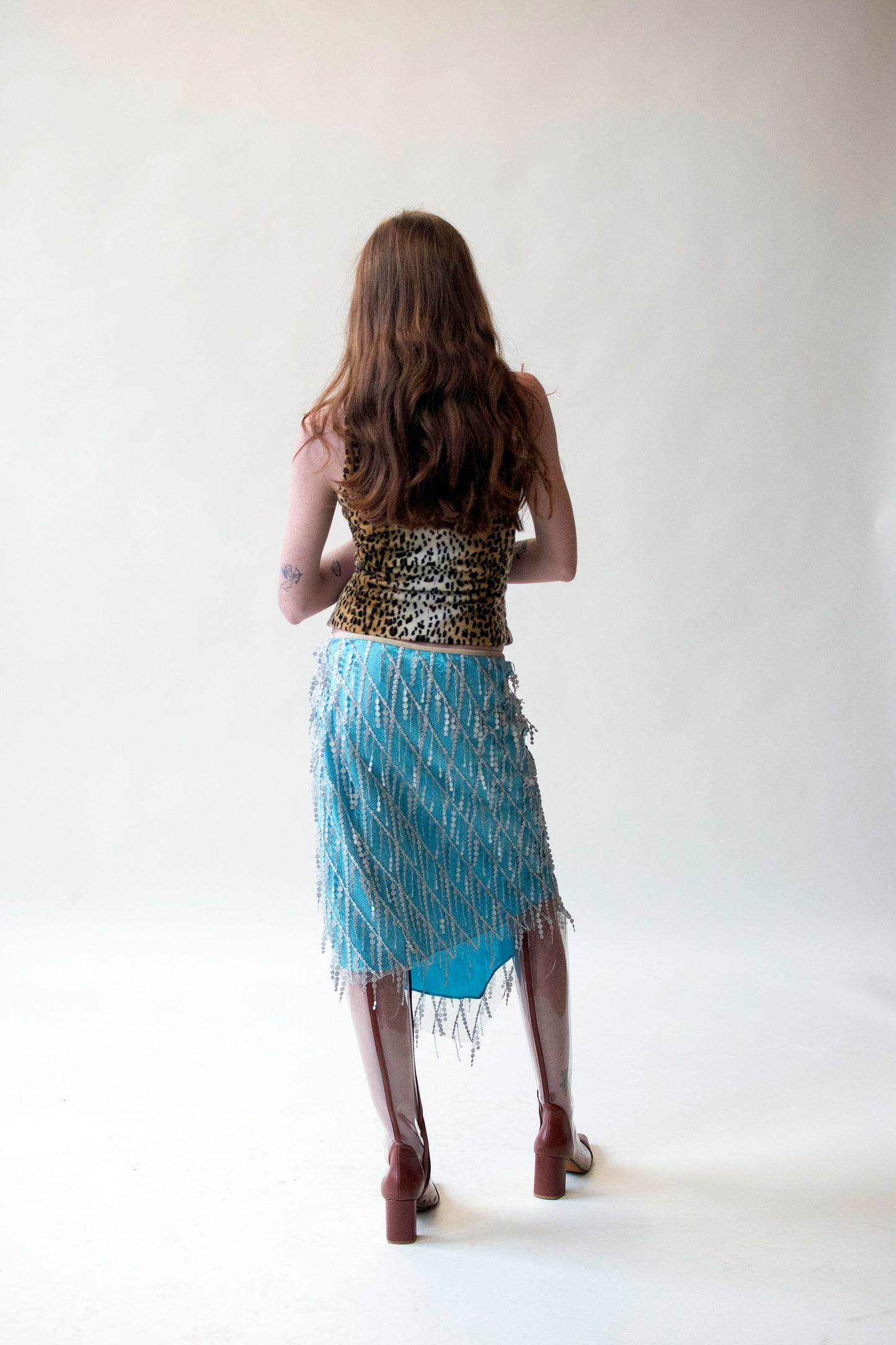 Blue Silk Skirt with Silver Overlay | Voyage Invest in the Original