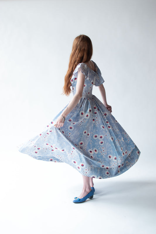 1940s Dandelion Print Sundress