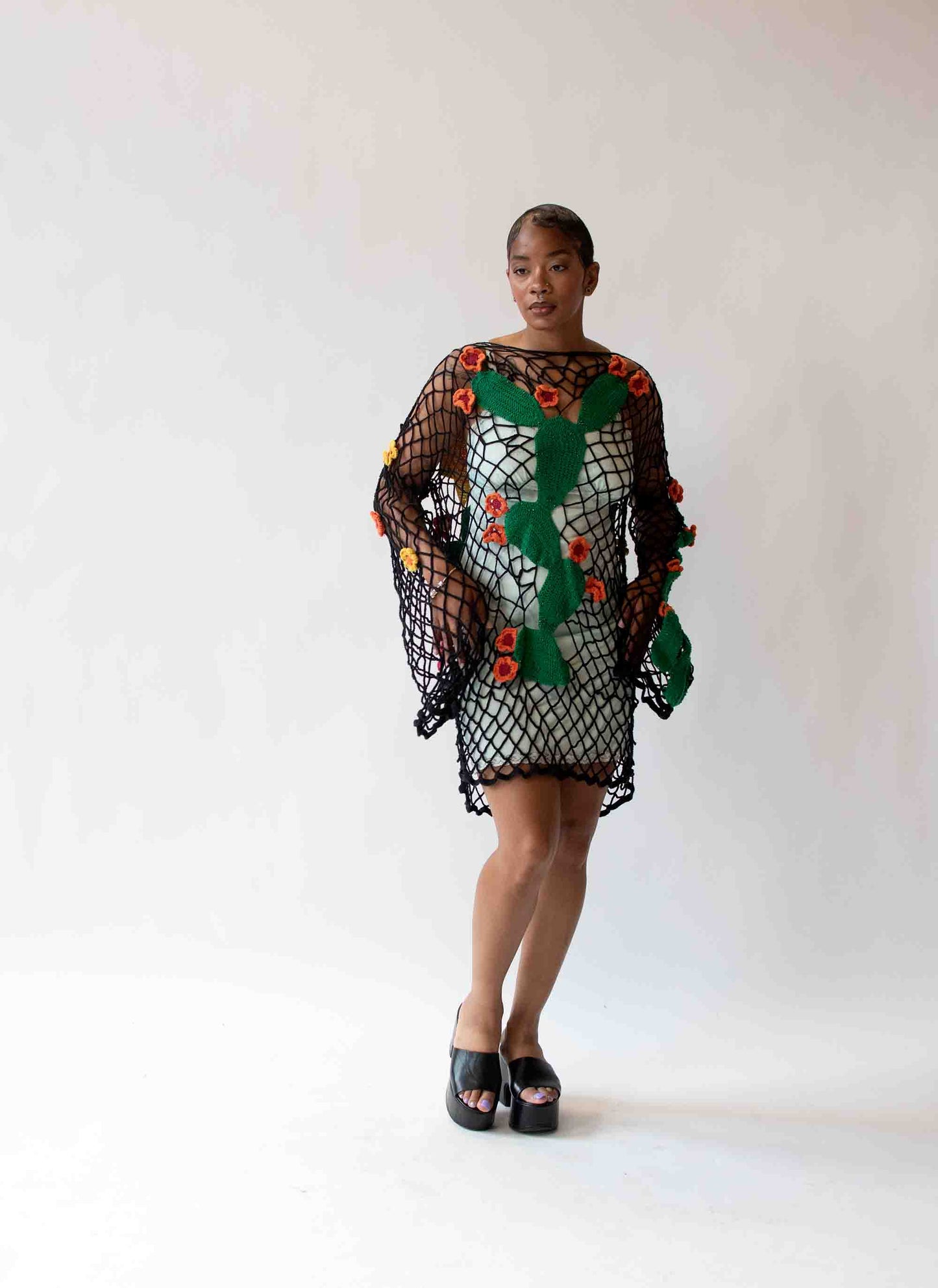 1990s - y2k Cactus Crochet Tunic | Kyoko Higa