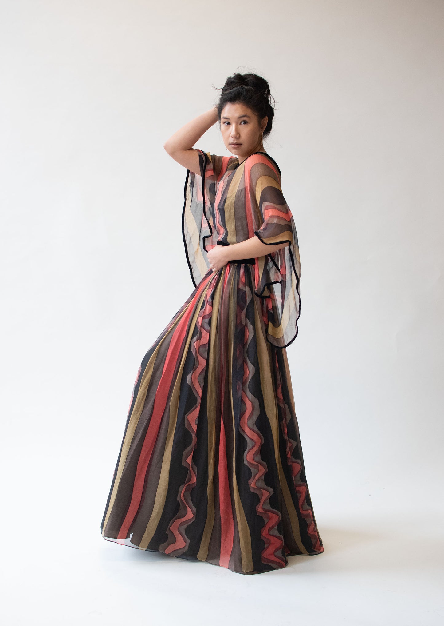 1970s Hand Painted Chiffon Gown | Doree Leventhal