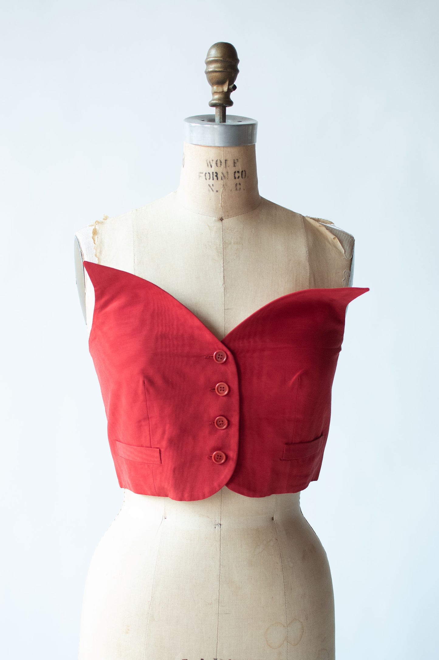 Red Moire Bustier | Romeo Gigli 1991