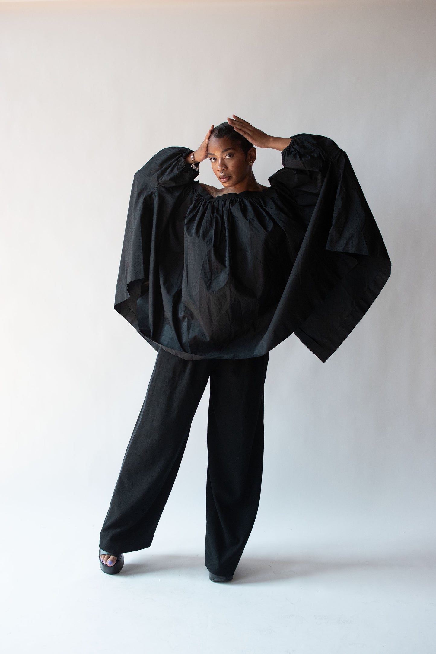 1990s Open Back Off the Shoulder Silk Blouse | Isaac Mizrahi
