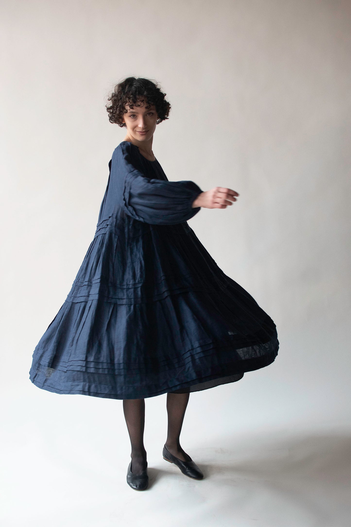 Navy Linen Dress | Laura Biagiotti