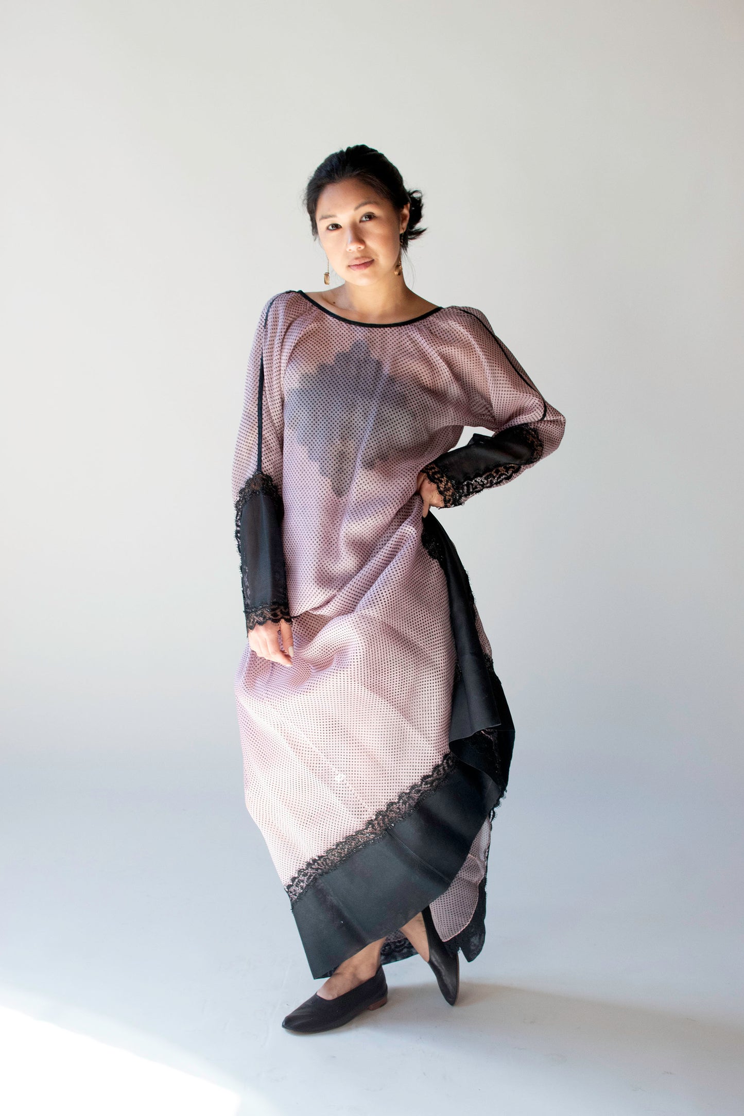 Pink and Black Organza Ensemble | Geoffrey Beene