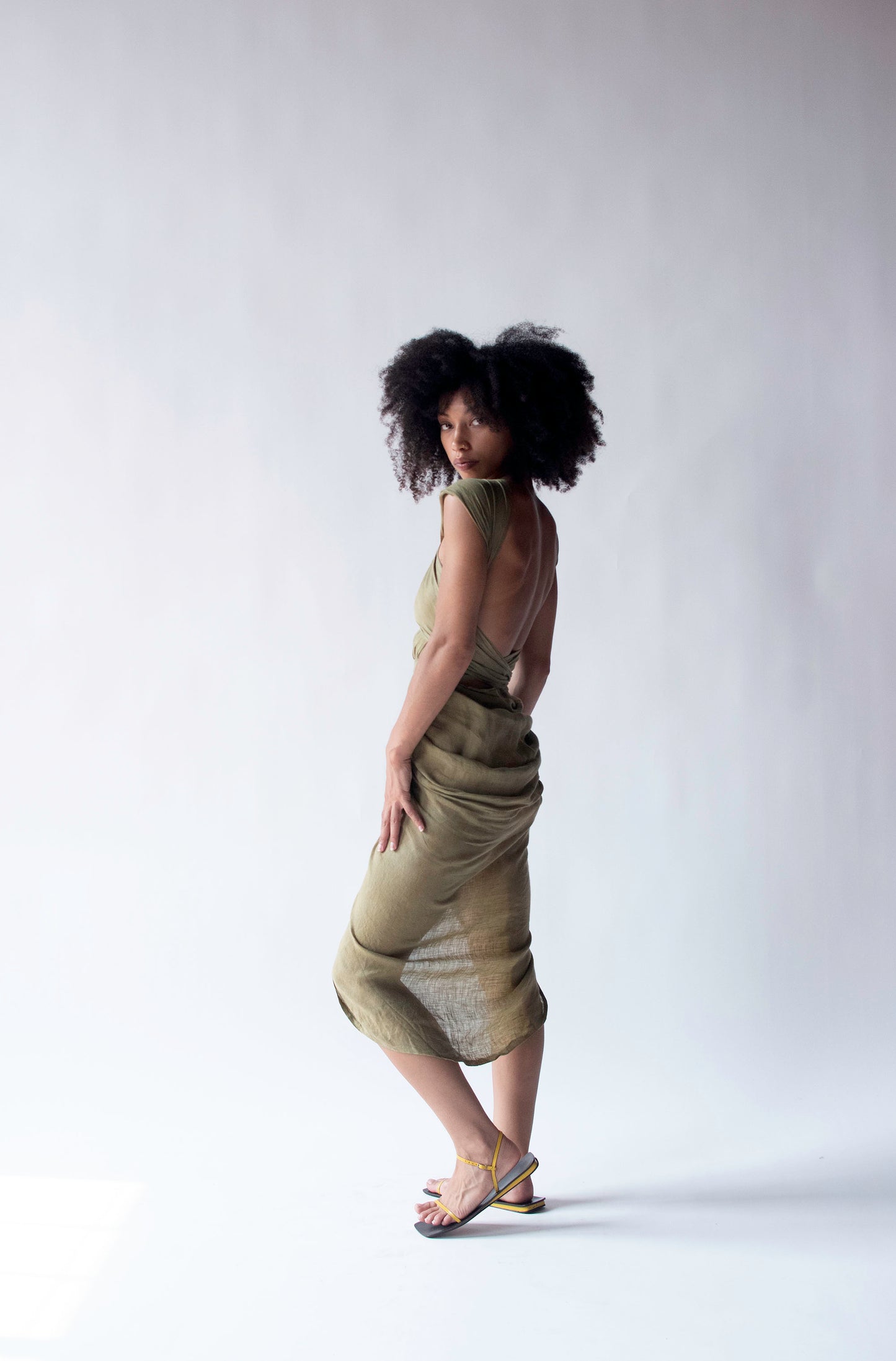 Convertible Linen Wrap Skirt / Dress | Romeo Gigli for Callaghan 1989