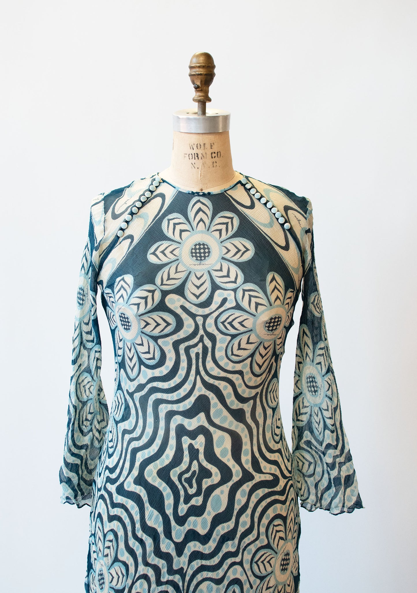1970s Printed Chiffon Dress | Mysa