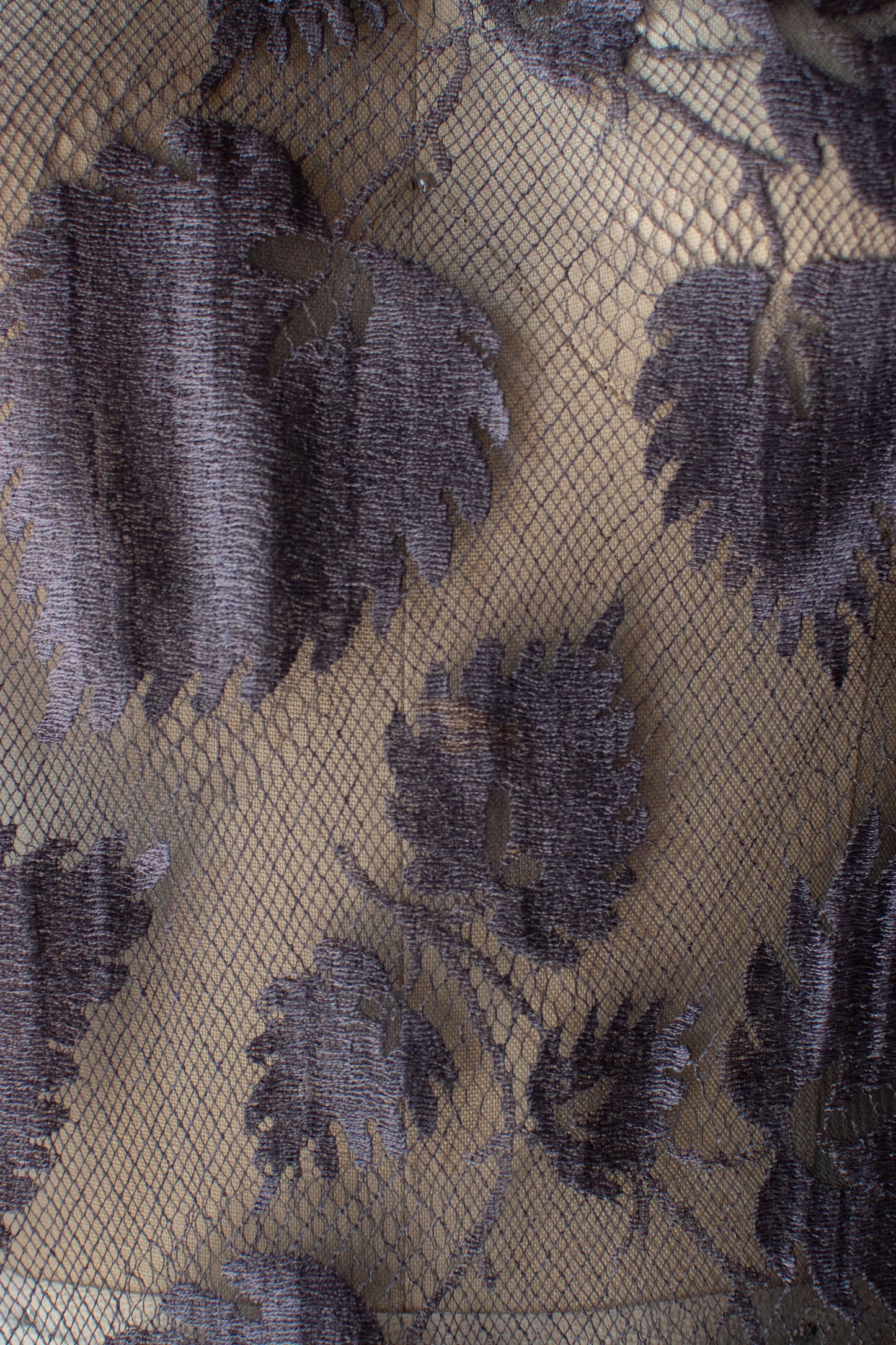 1980s Mauve Lace Dress