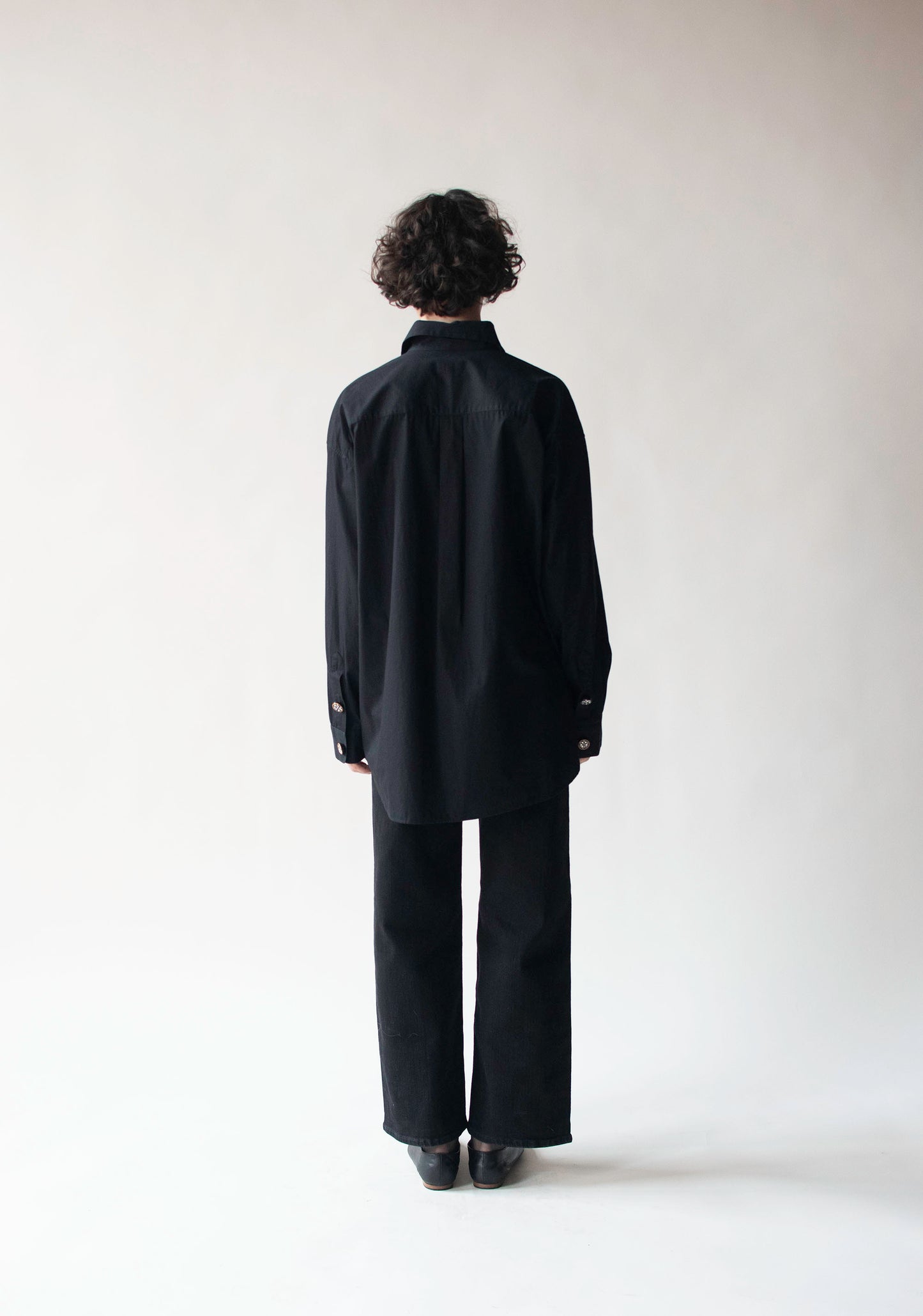 Black Shirt with Mirrored Buttons | Romeo Gigli 1994