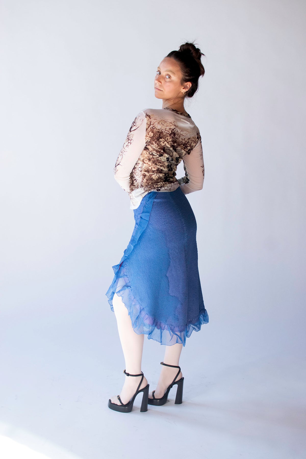 Pleated Periwinkle Skirt | Peplum Yoshiki Hishinuma