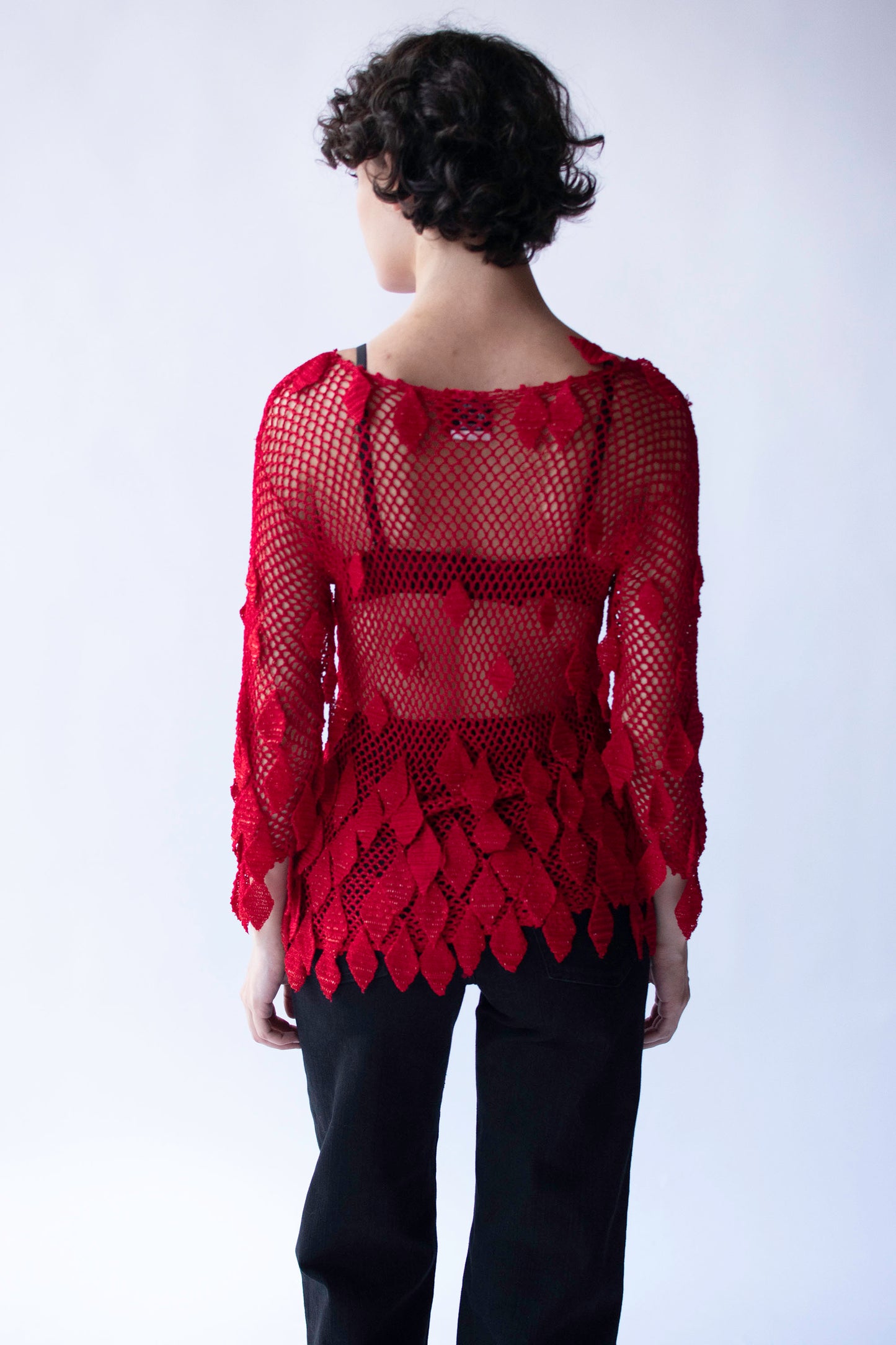 Red Crochet Leaf Top | Moschino Cheap and Chic