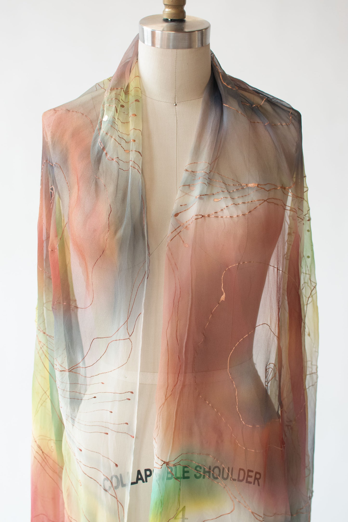 Hand painted chiffon scarf