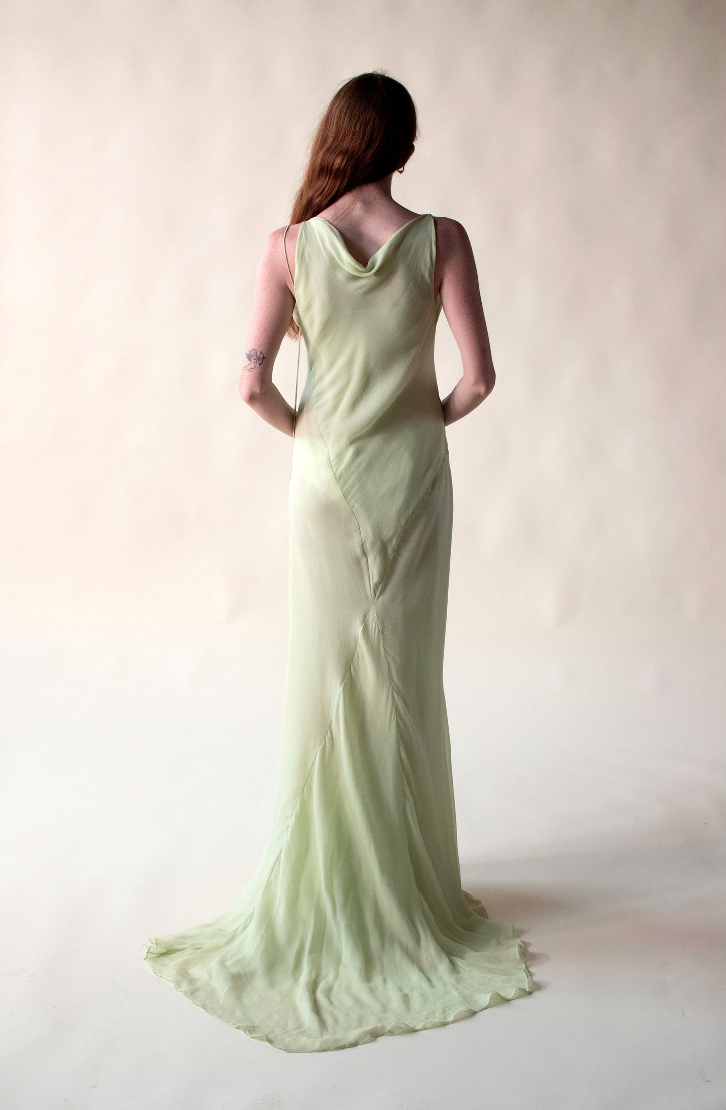 Celery Chiffon Gown | Krizia SS 2005