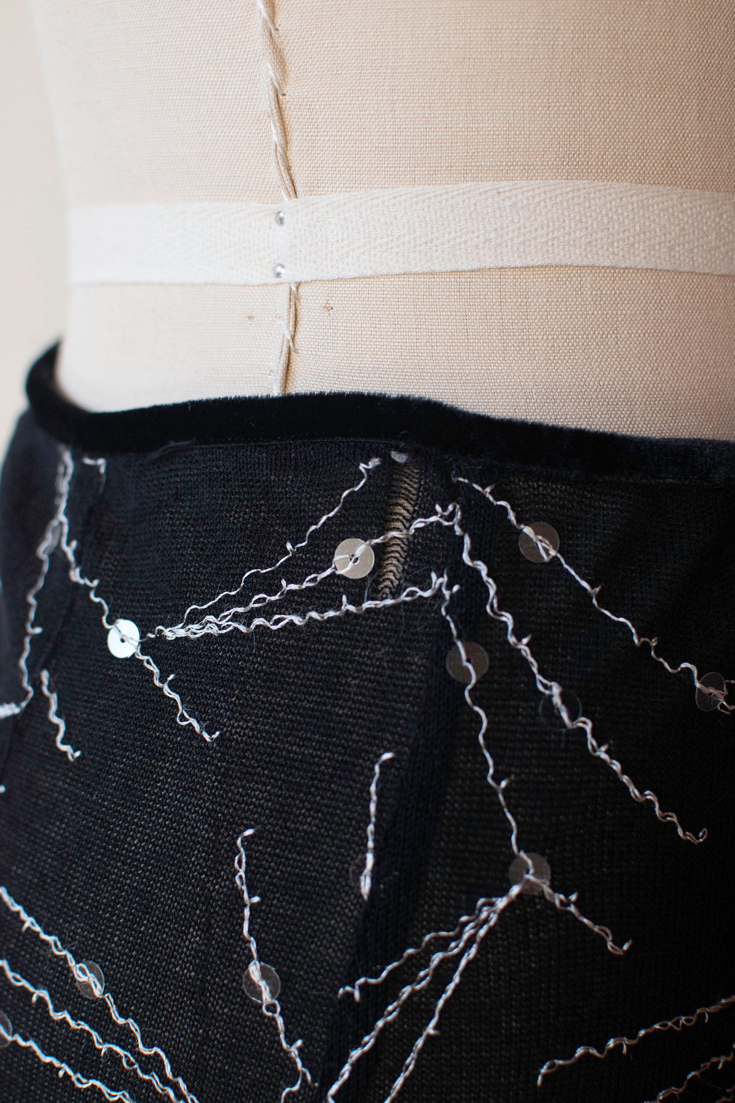 Black Knit Skirt w/ sequins and fringe | Voyage Invest in the Original