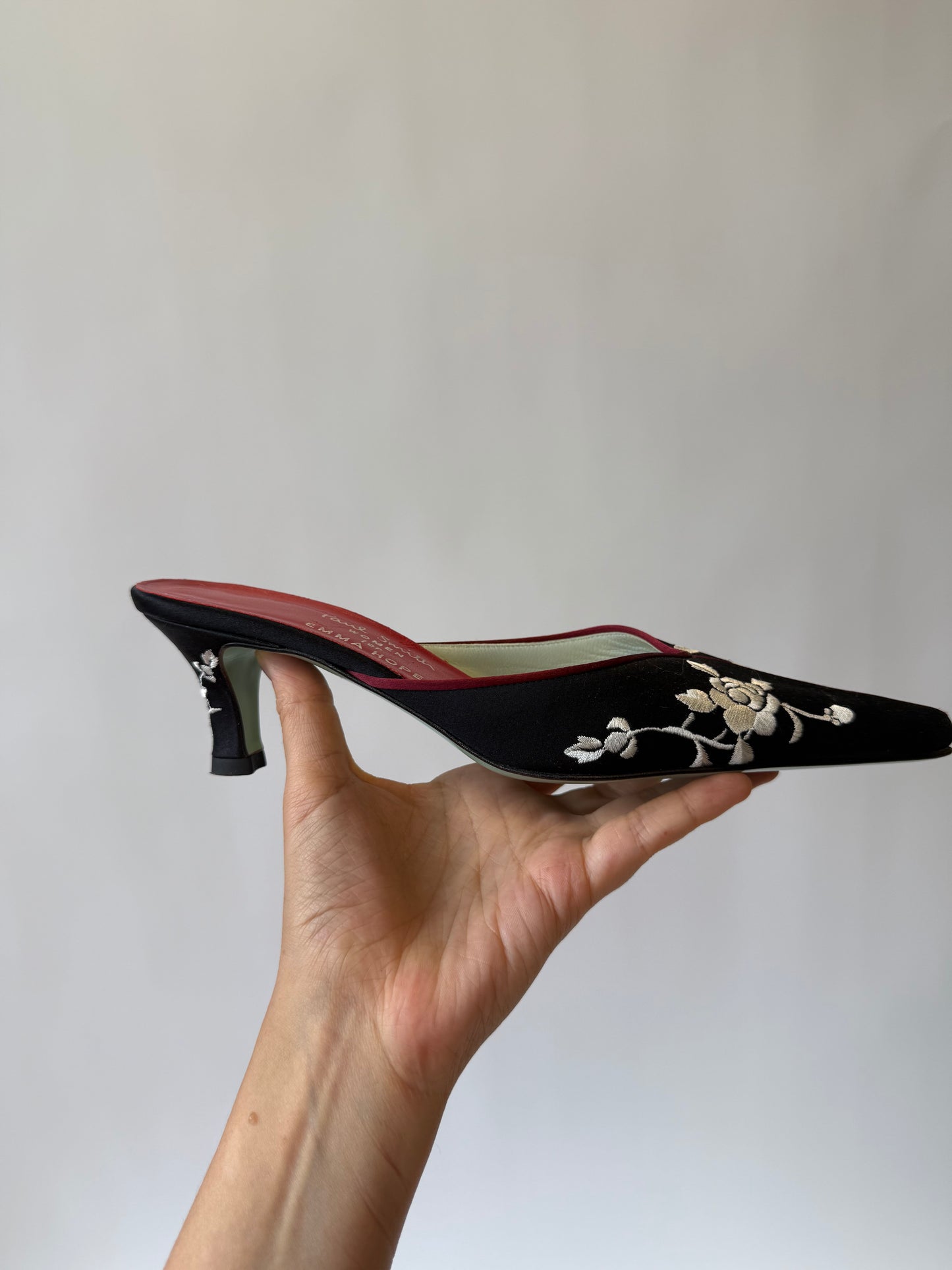 Embroidered Silk Mules | Paul Smith for Emma Hope