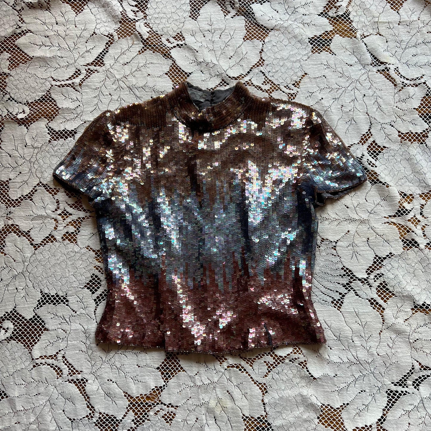 1980s Ombre Sequin Top | Halston