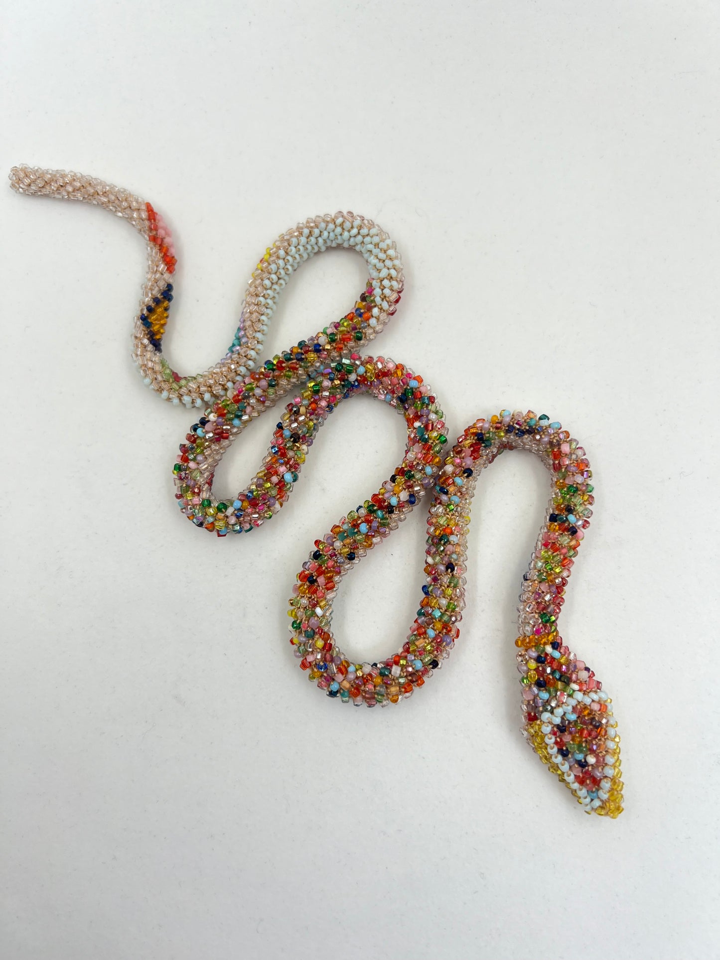Bead Crochet Snake | Crystal Rainbow Diamond