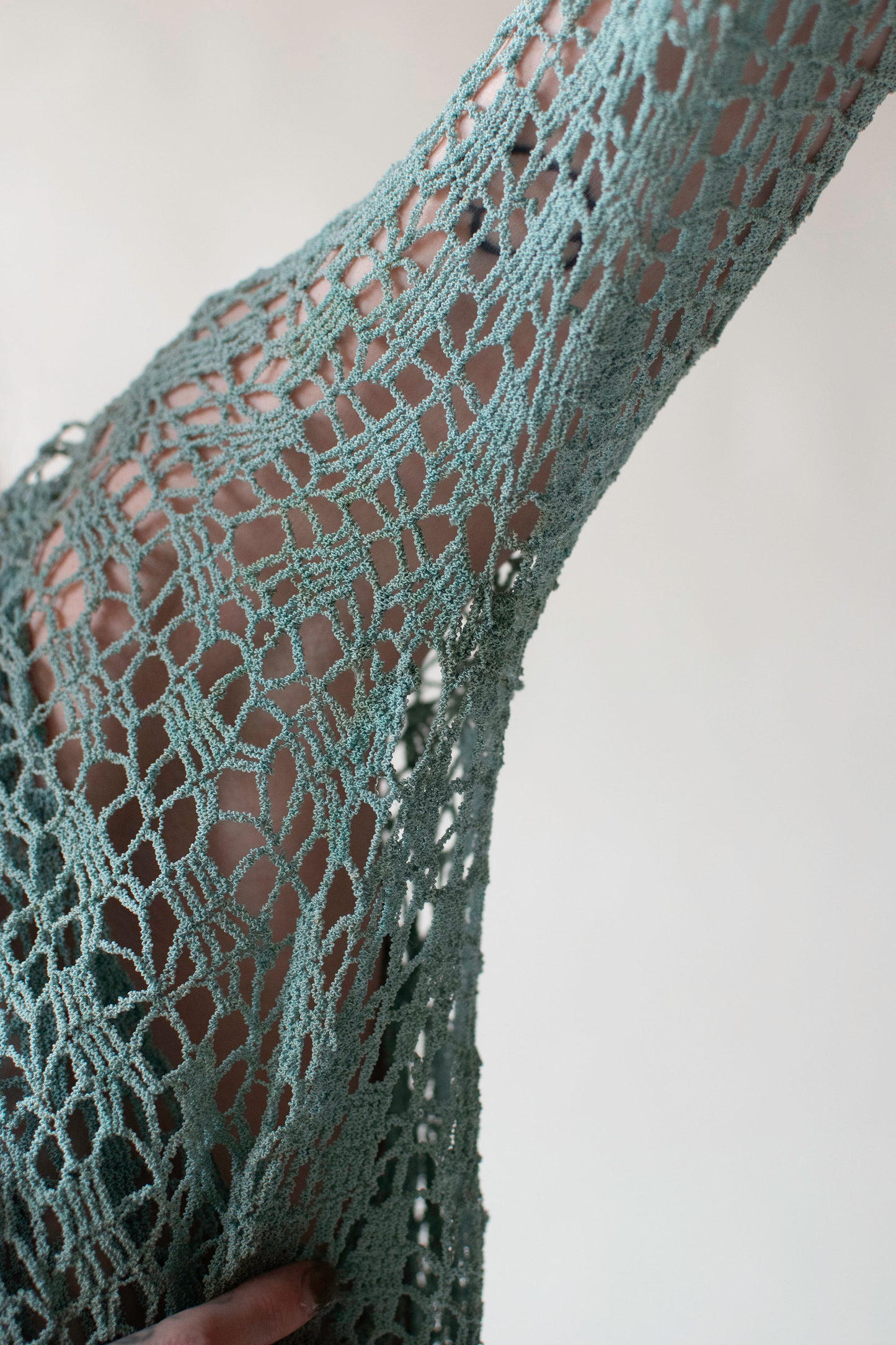 1930s Seafoam Crochet Dress