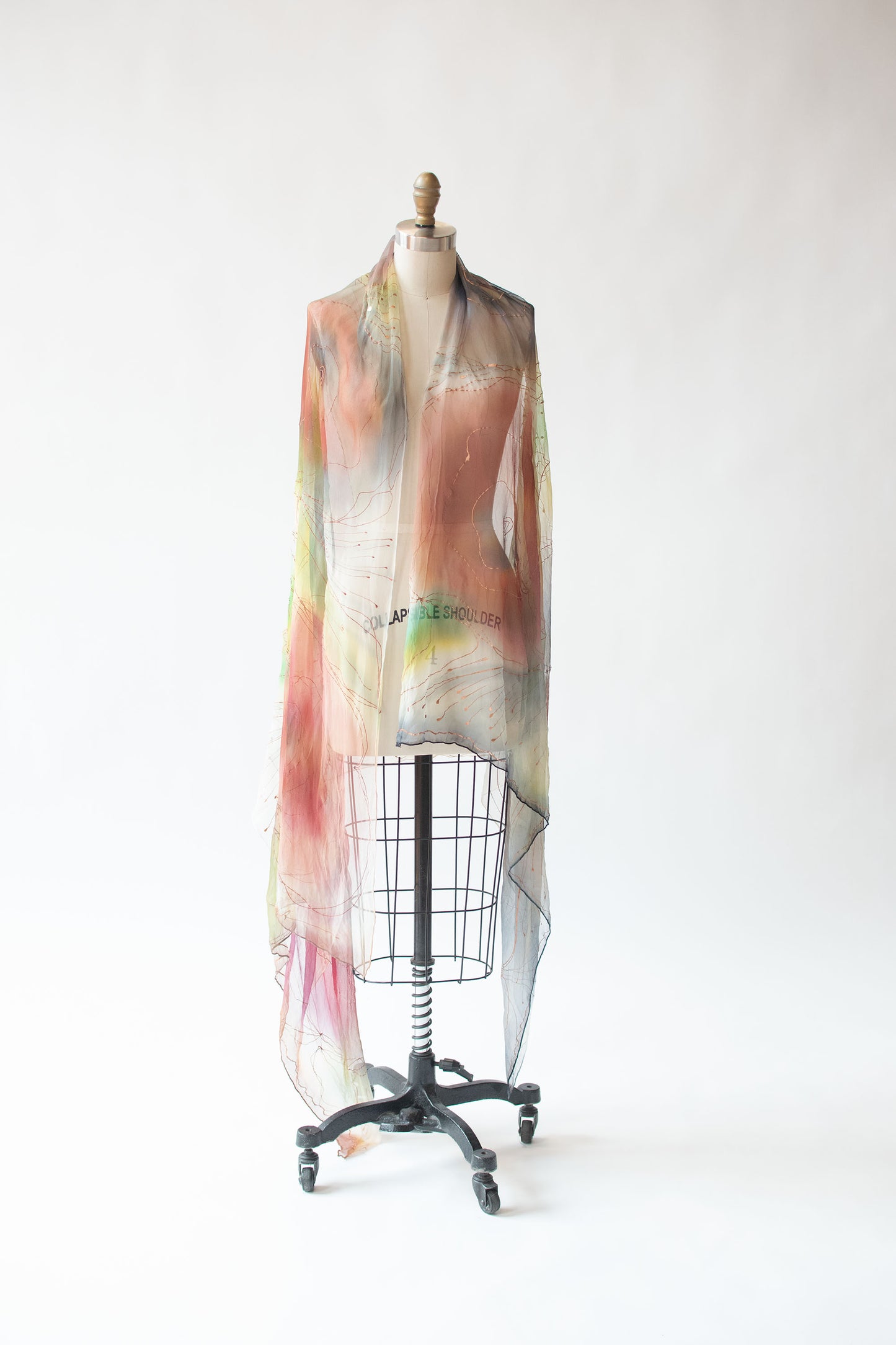 Hand painted chiffon scarf
