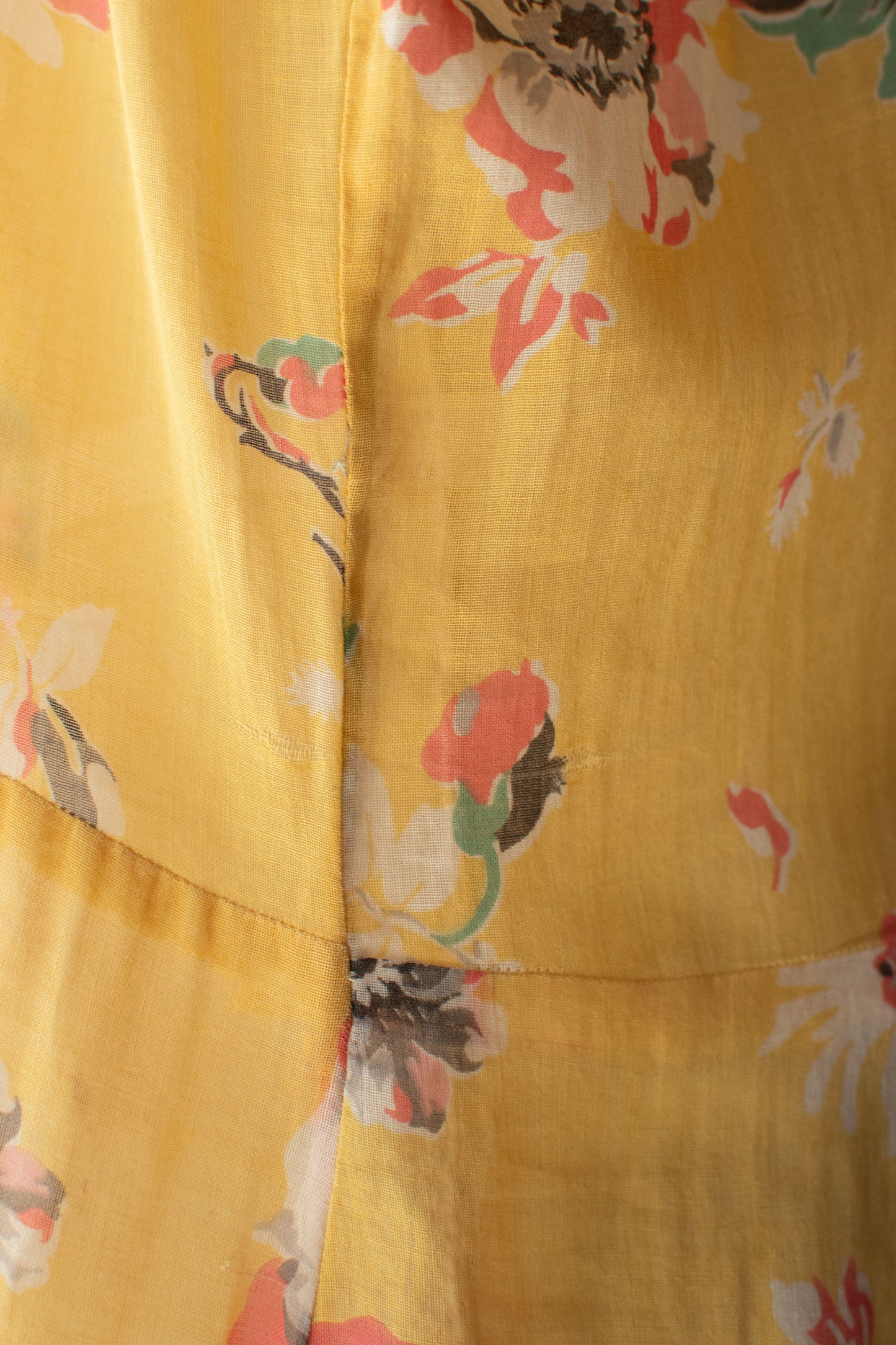 1930s Floral Print Voile Dress