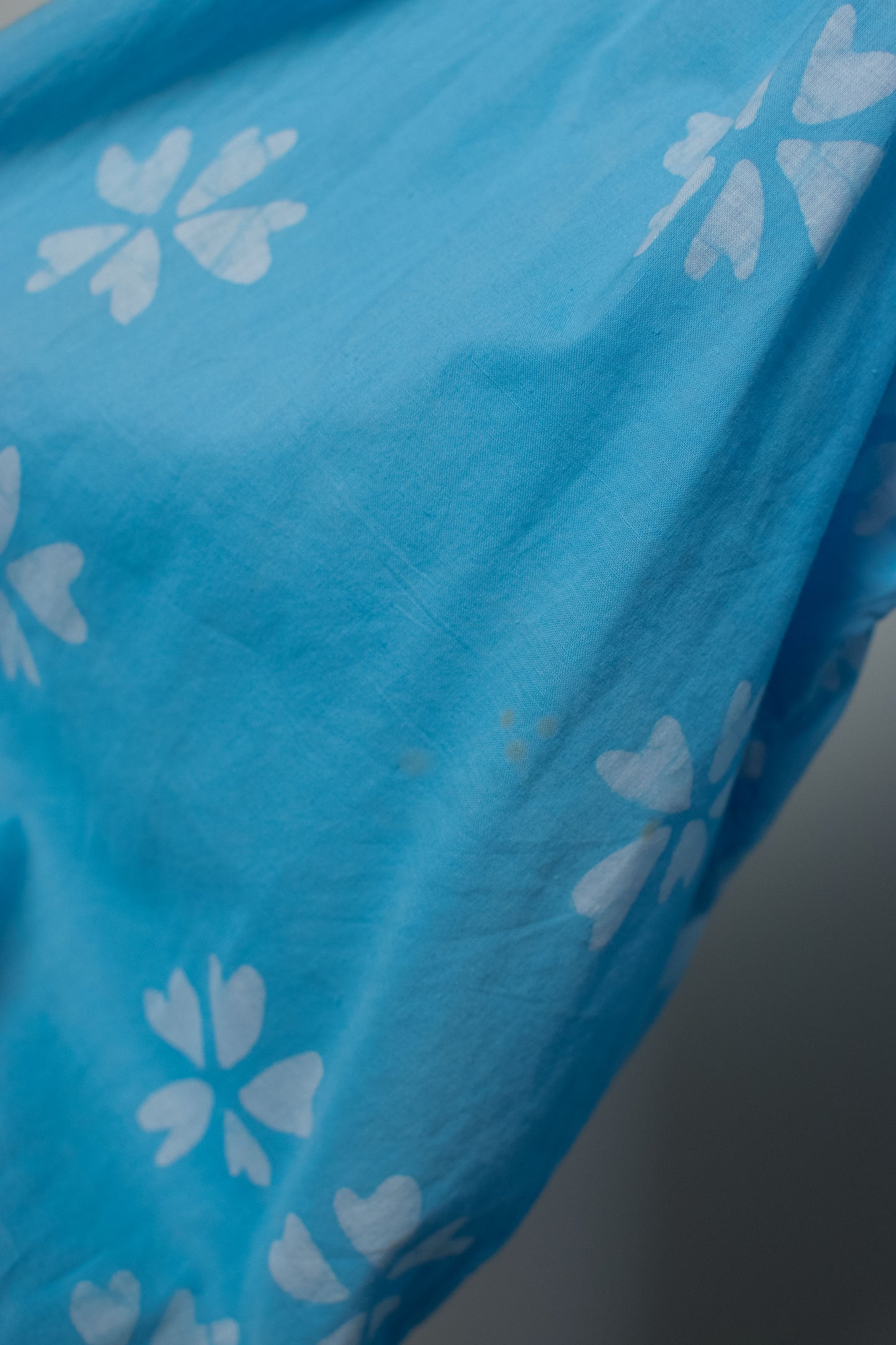 1970s Balloon Sleeve Batik Dress