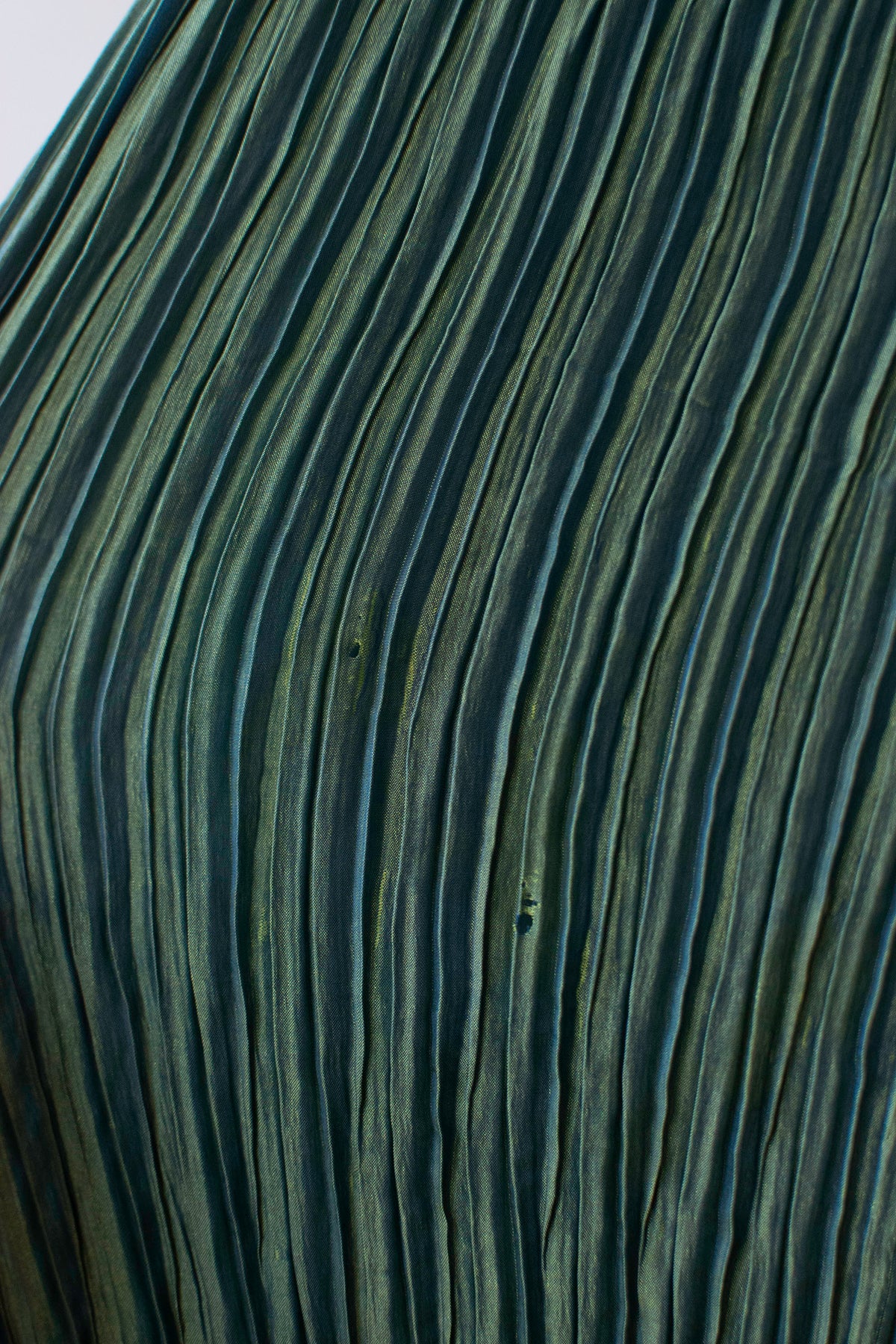 Iridescent Pleated Green Dress | ssey Miyake FW 1995