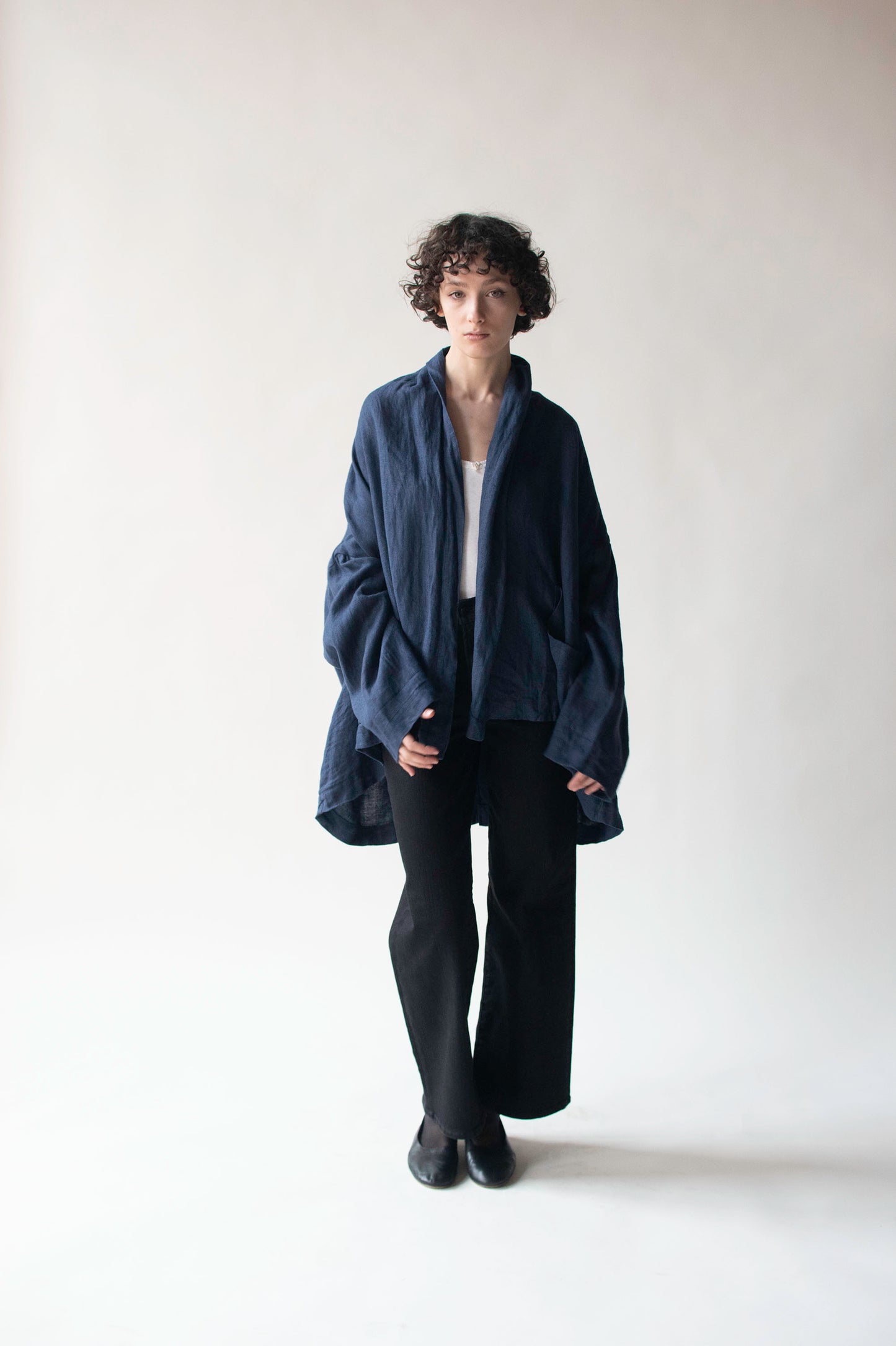 Navy Linen Jacket | G Gigli