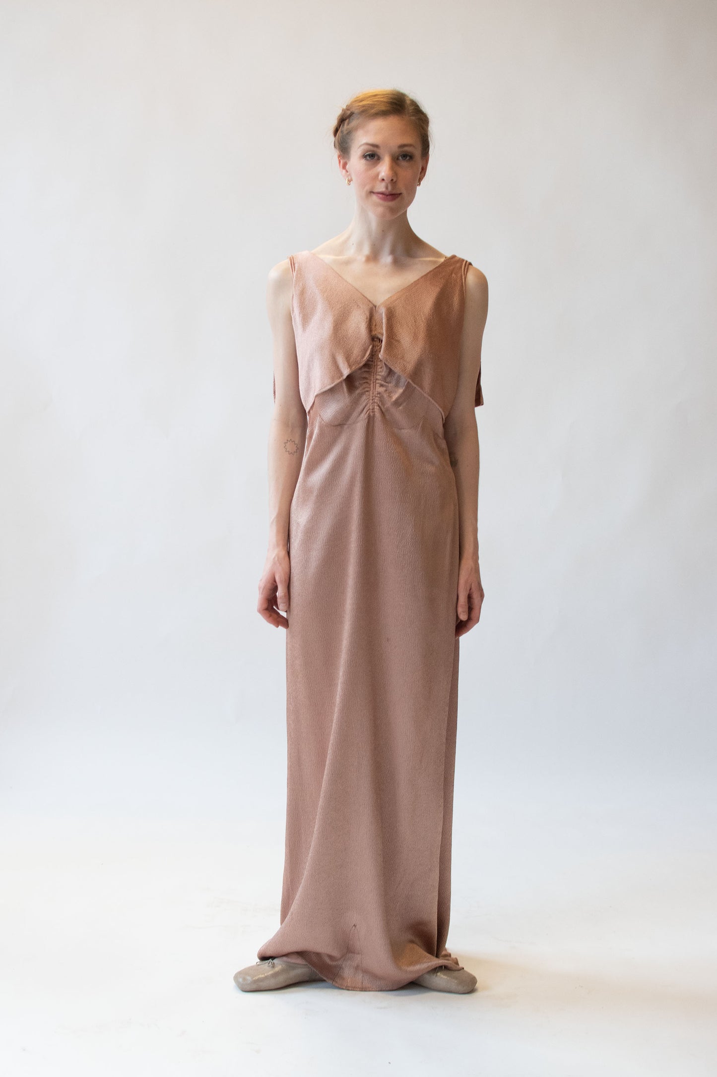 1930s Hammered Satin Gown