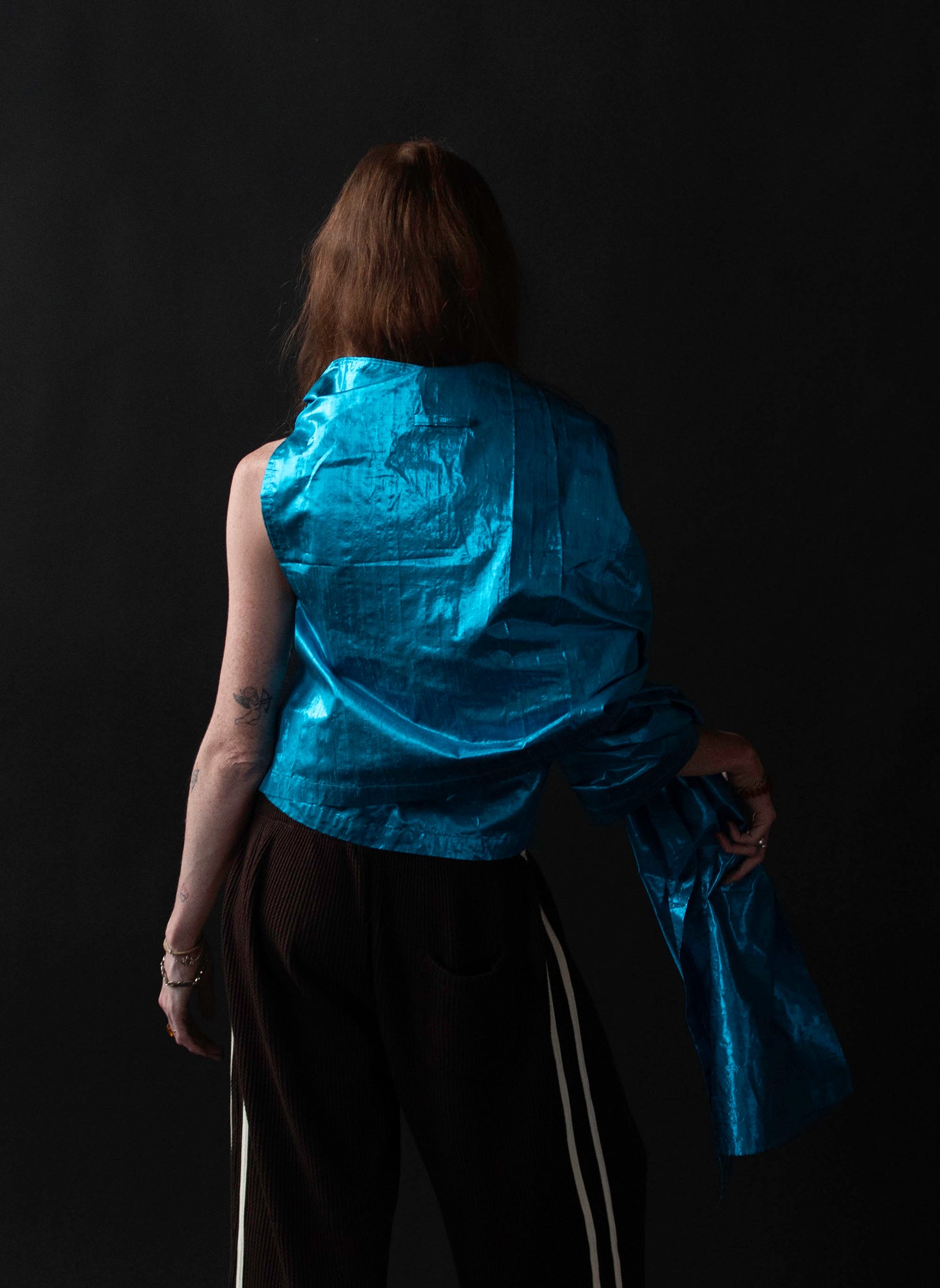 Metallic Blue Wrap Top | Jean Paul Gaultier SS 2000