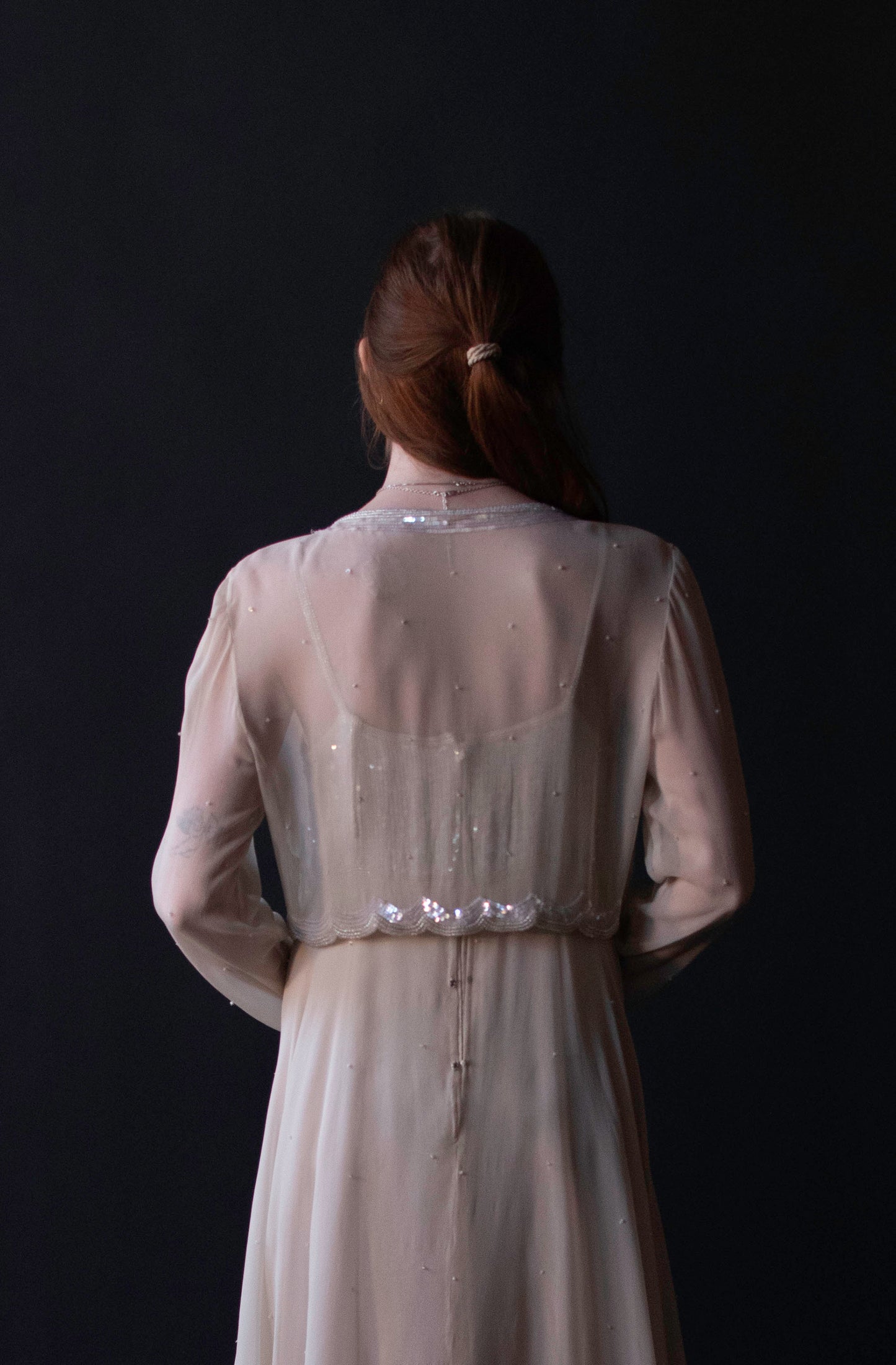 Chiffon Dress w/ Sequins | Judith Ann
