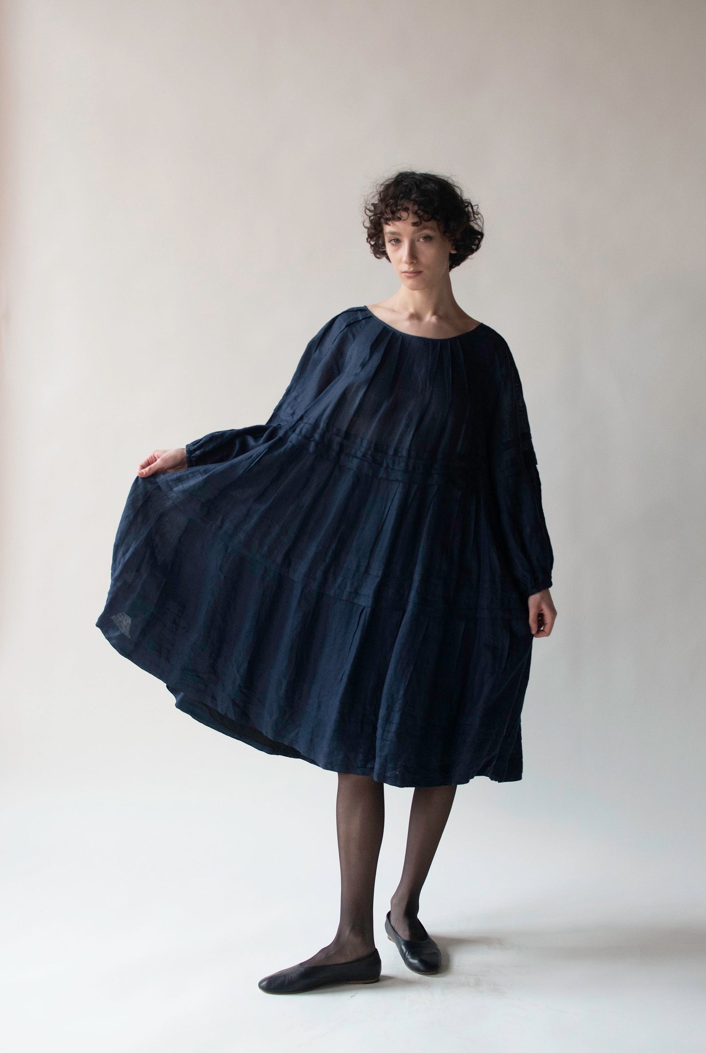Navy Linen Dress | Laura Biagiotti