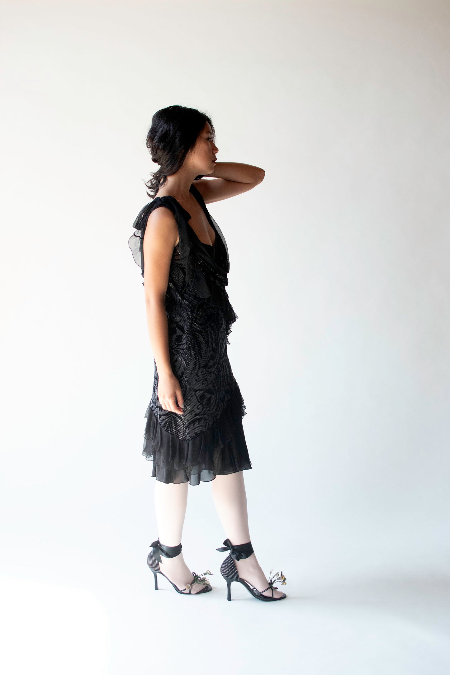 Black Chiffon Dress | John Galliano