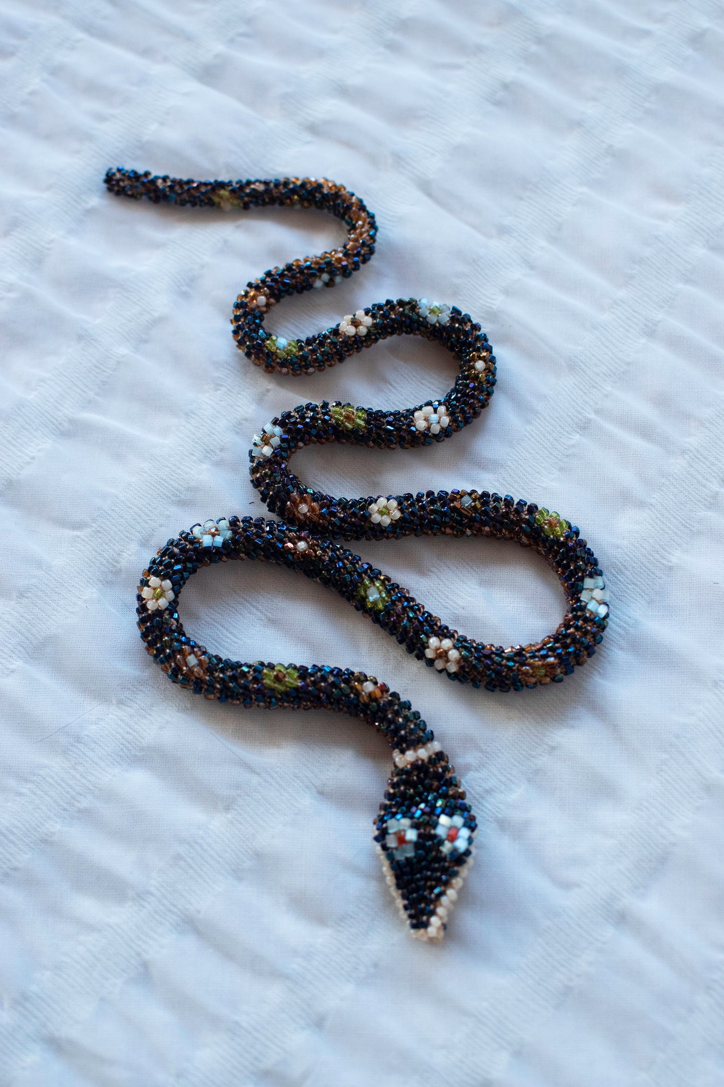 Bead Crochet Snake | Oil Slick Flower