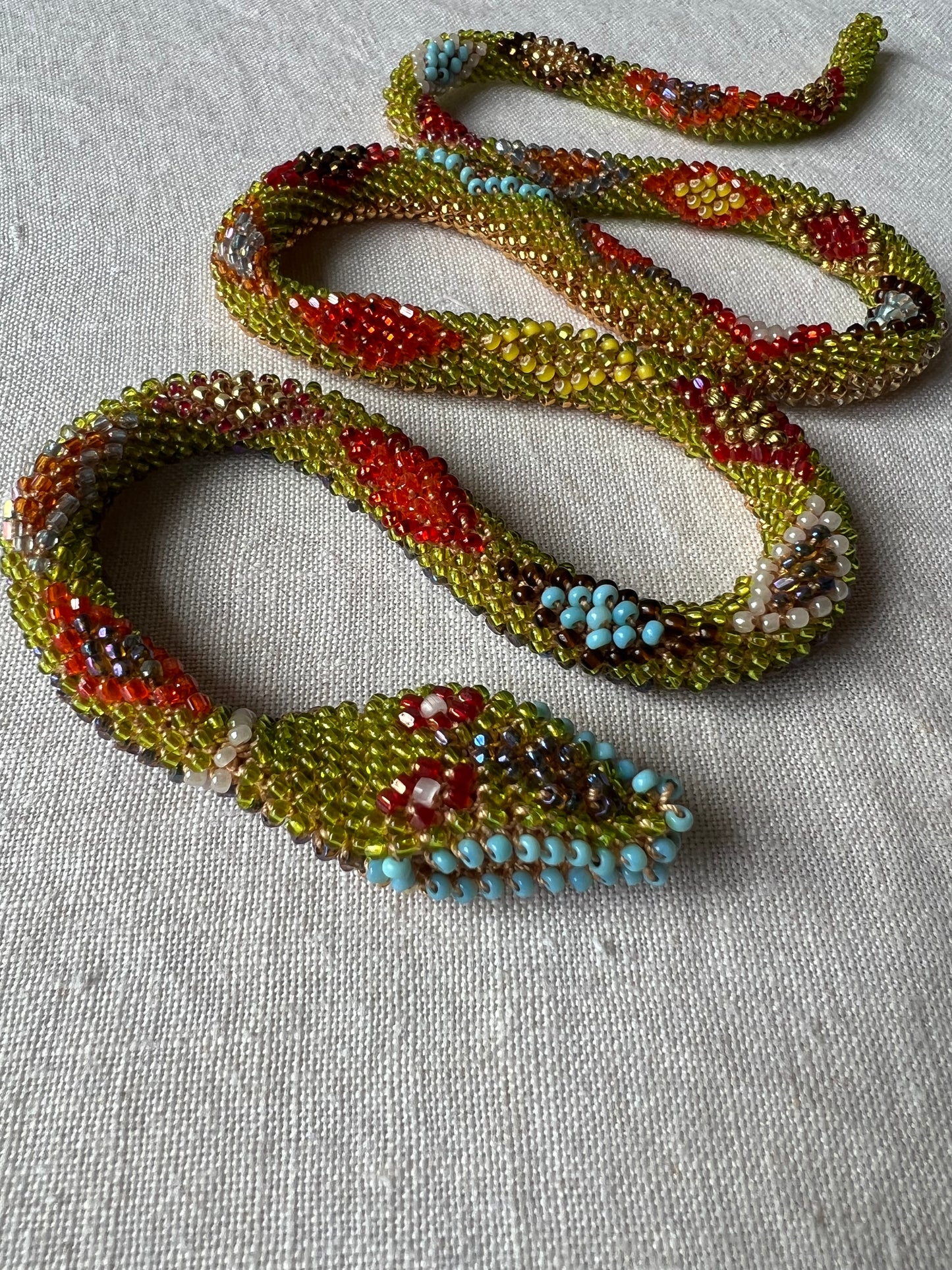 Bead Crochet Snake | Chartreuse