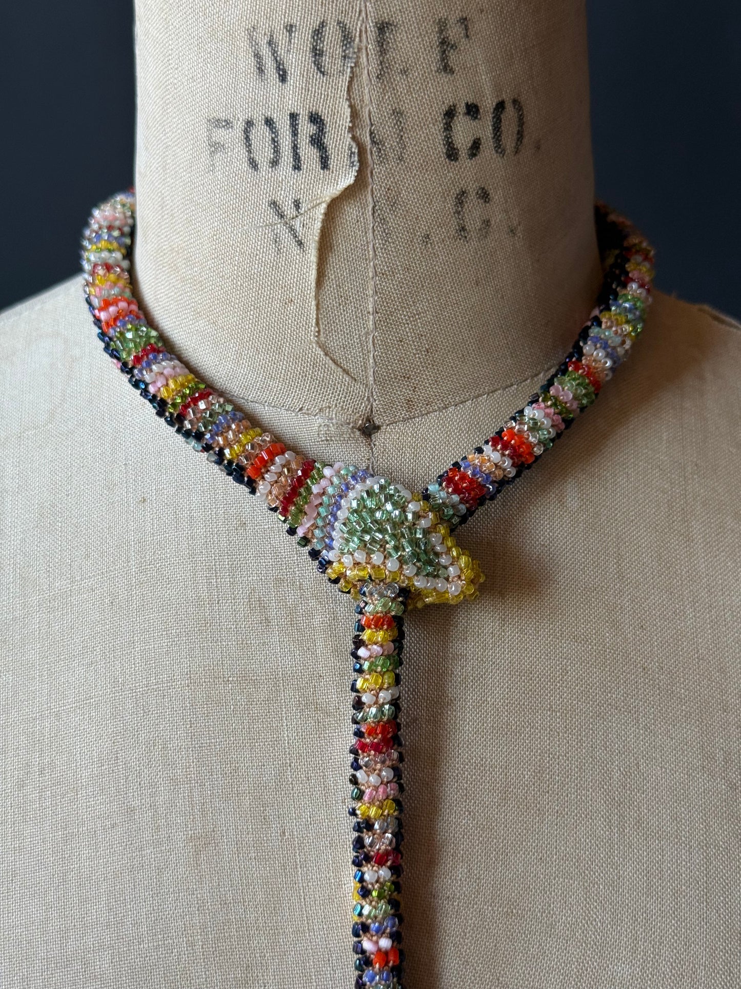 Bead Crochet Snake | Oil Slick Multi Color Diamond